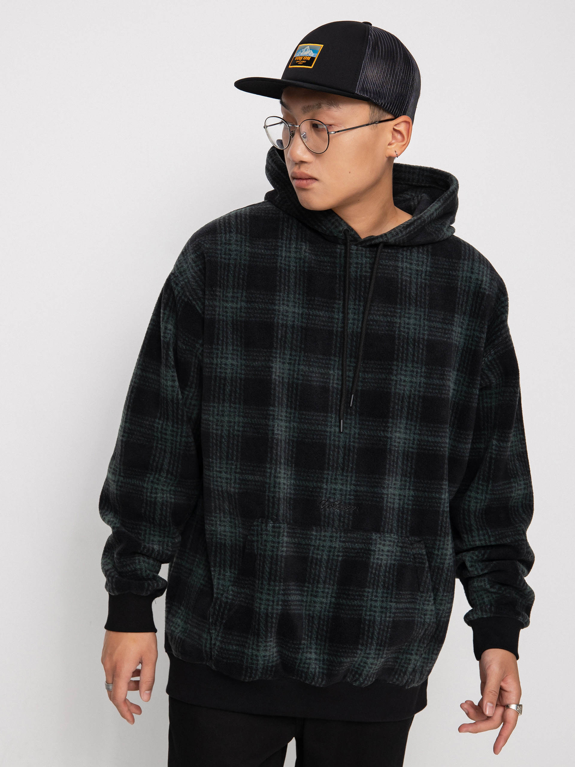 Bluza z kapturem Volcom Throw Exceptions HD (cedar green)