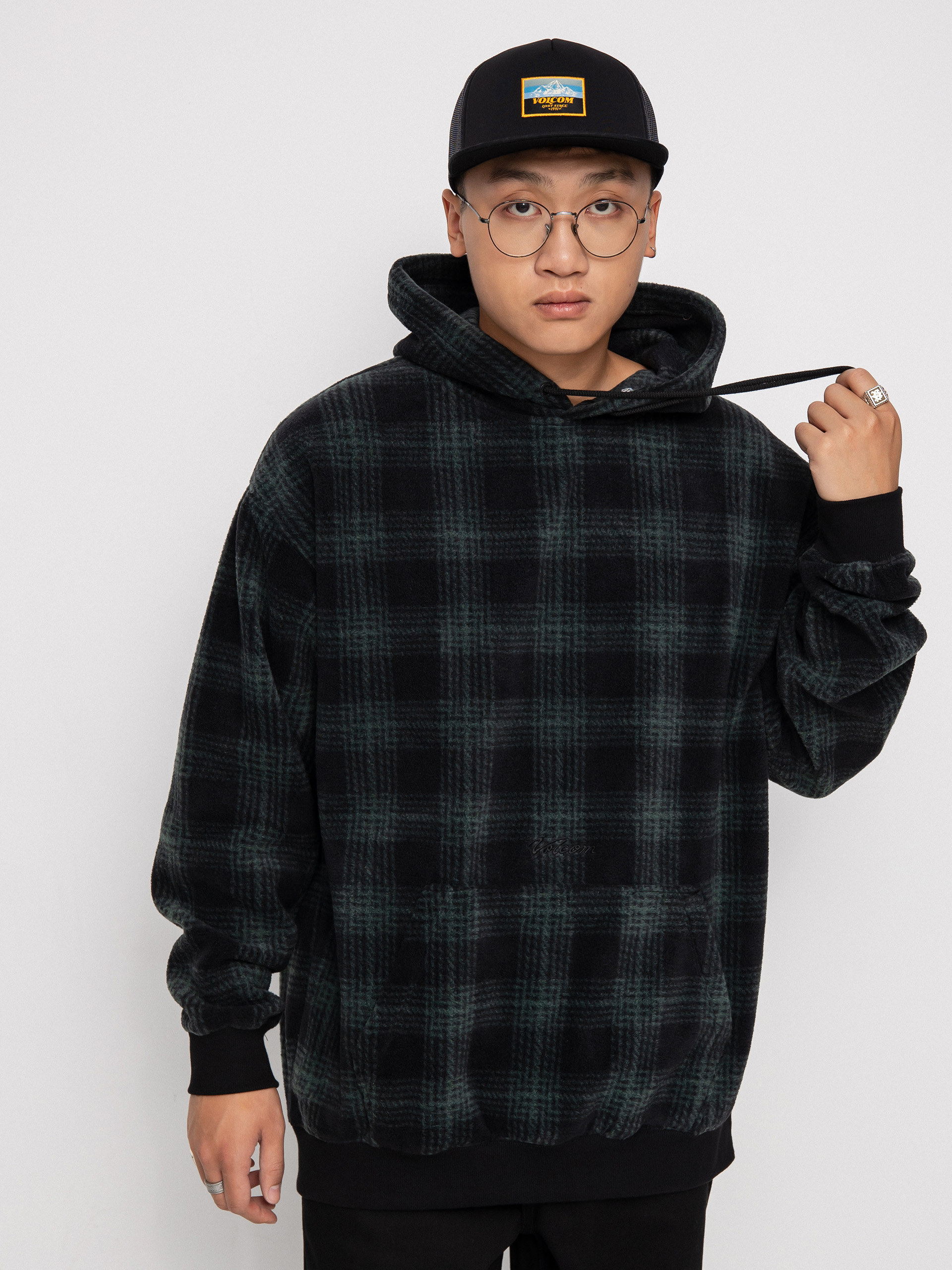 Bluza z kapturem Volcom Throw Exceptions HD (cedar green)