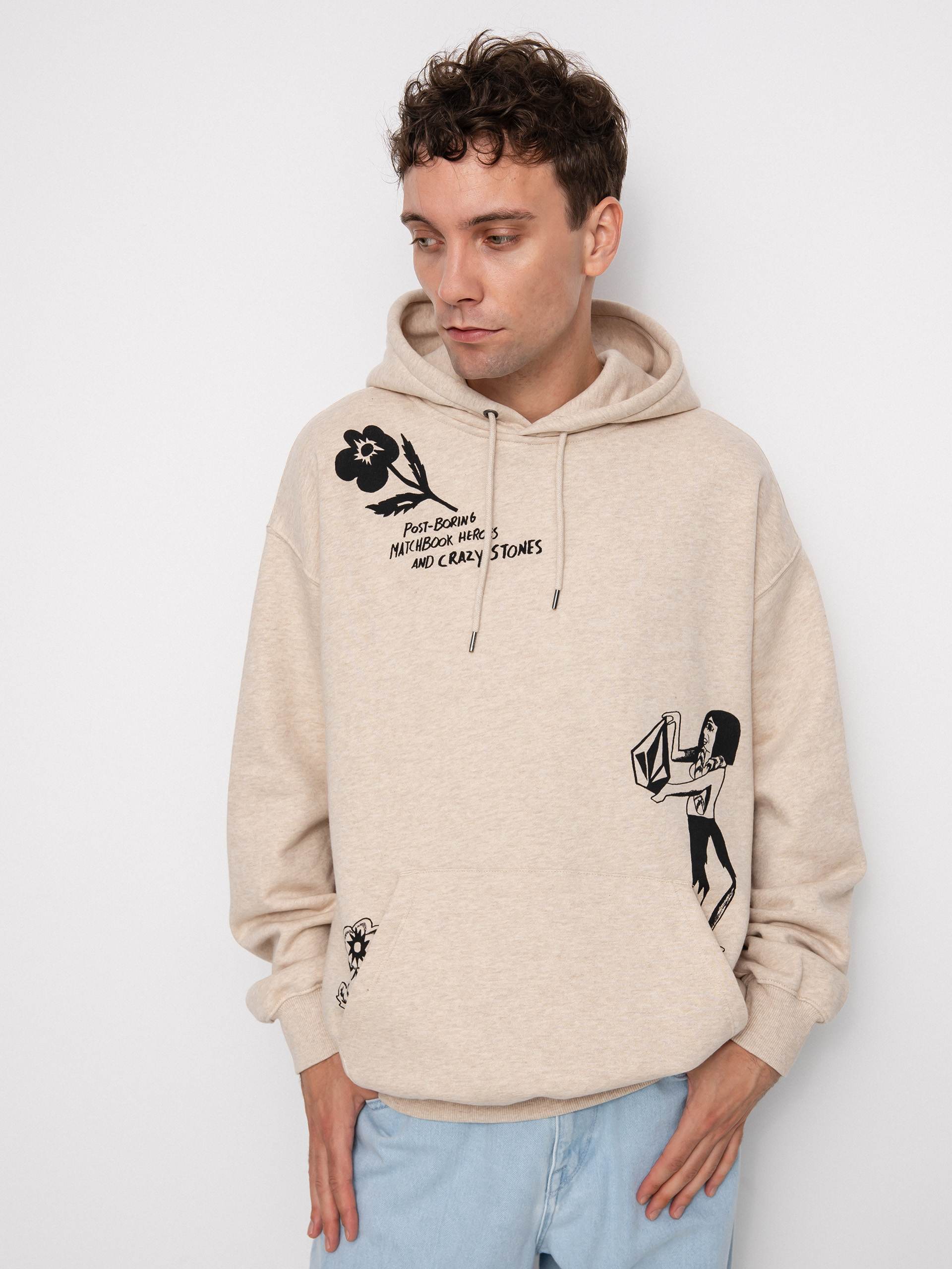Bluza z kapturem Volcom Fa Bob Mollema HD (whitecap grey)