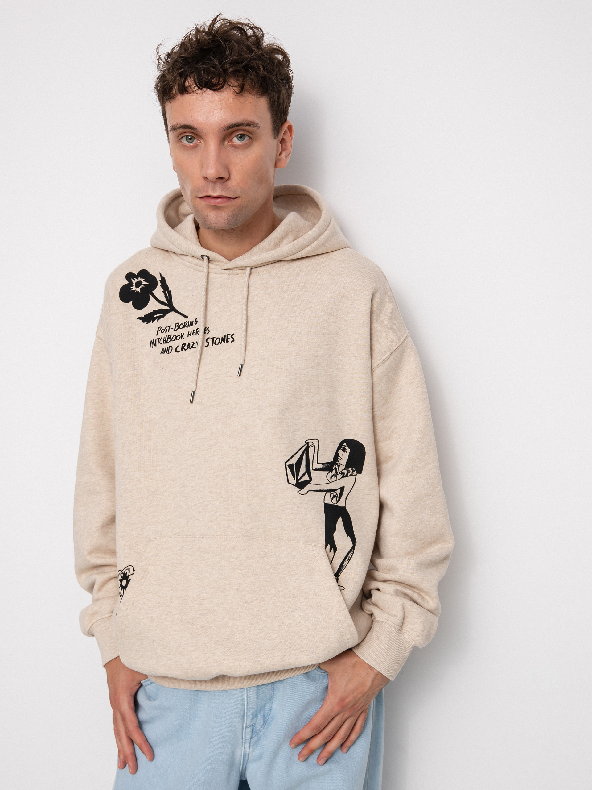 Bluza z kapturem Volcom Fa Bob Mollema HD (whitecap grey)