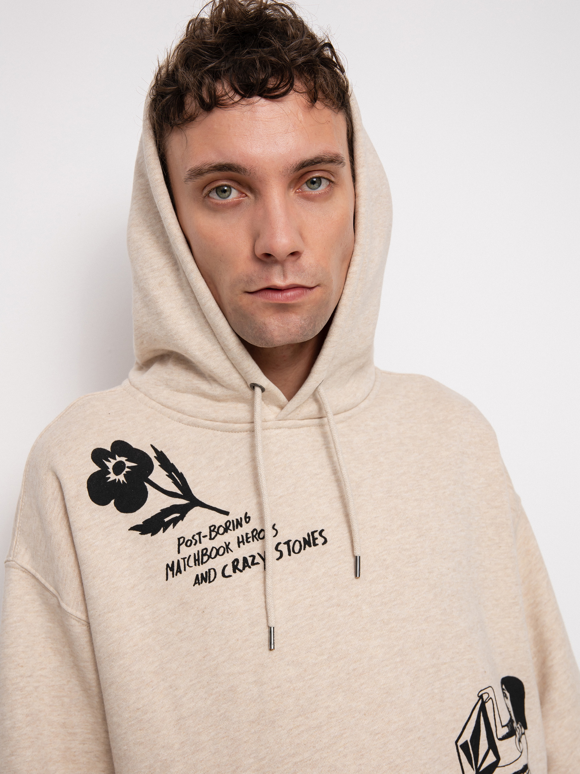Bluza z kapturem Volcom Fa Bob Mollema HD (whitecap grey)