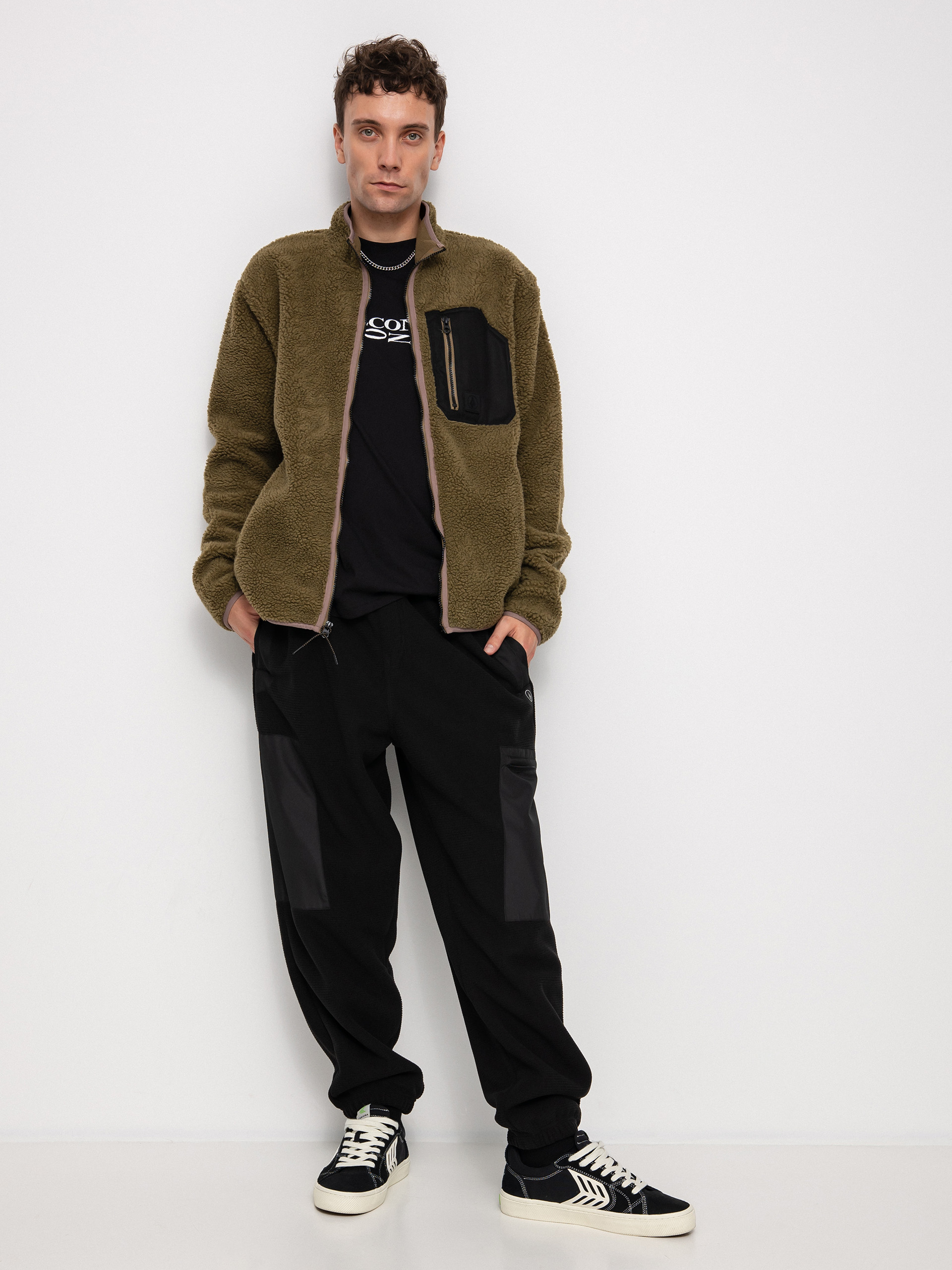 Męski Polar Volcom Muzzer Fuzzar Zip (service green)