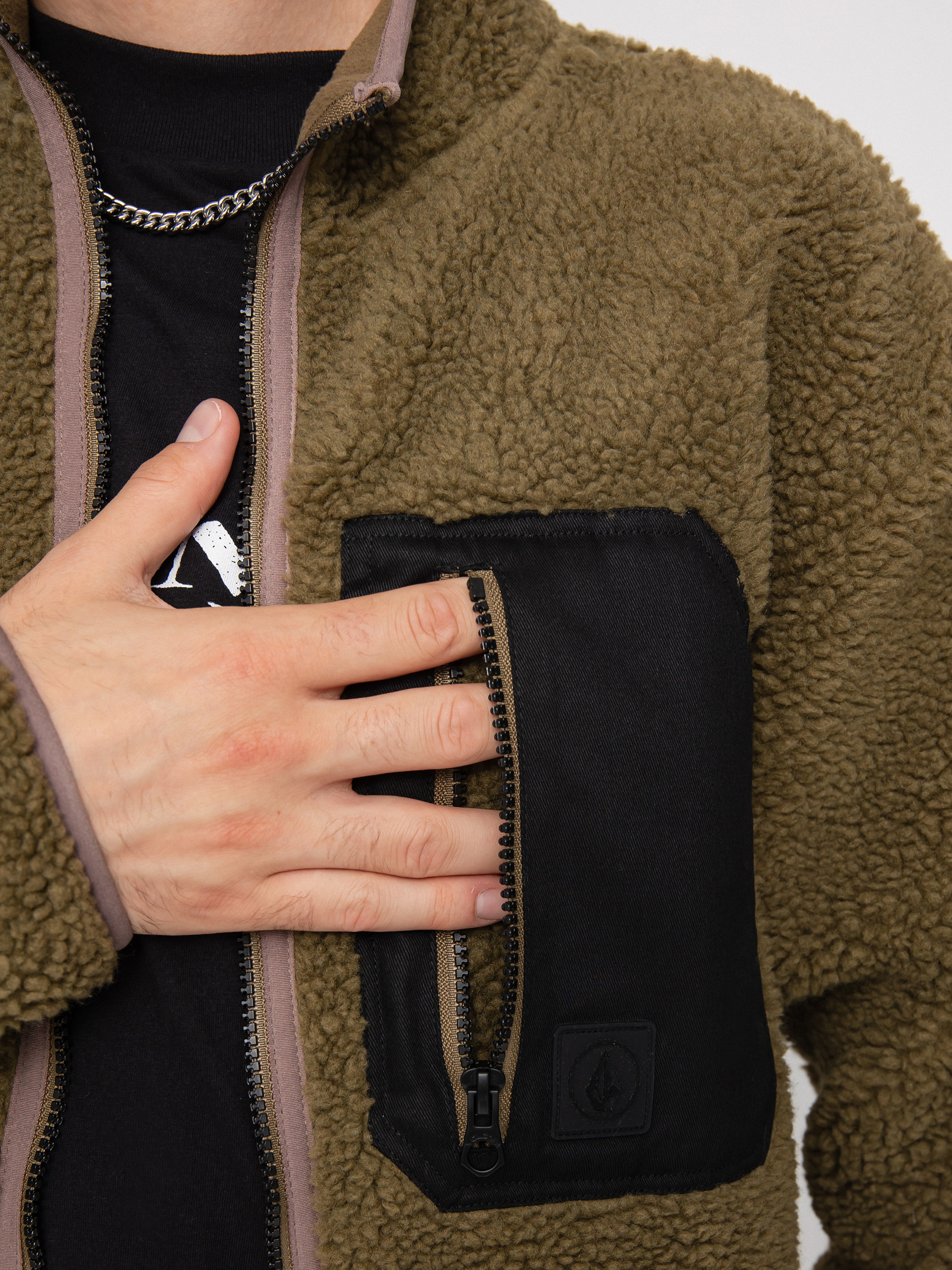 Męski Polar Volcom Muzzer Fuzzar Zip (service green)