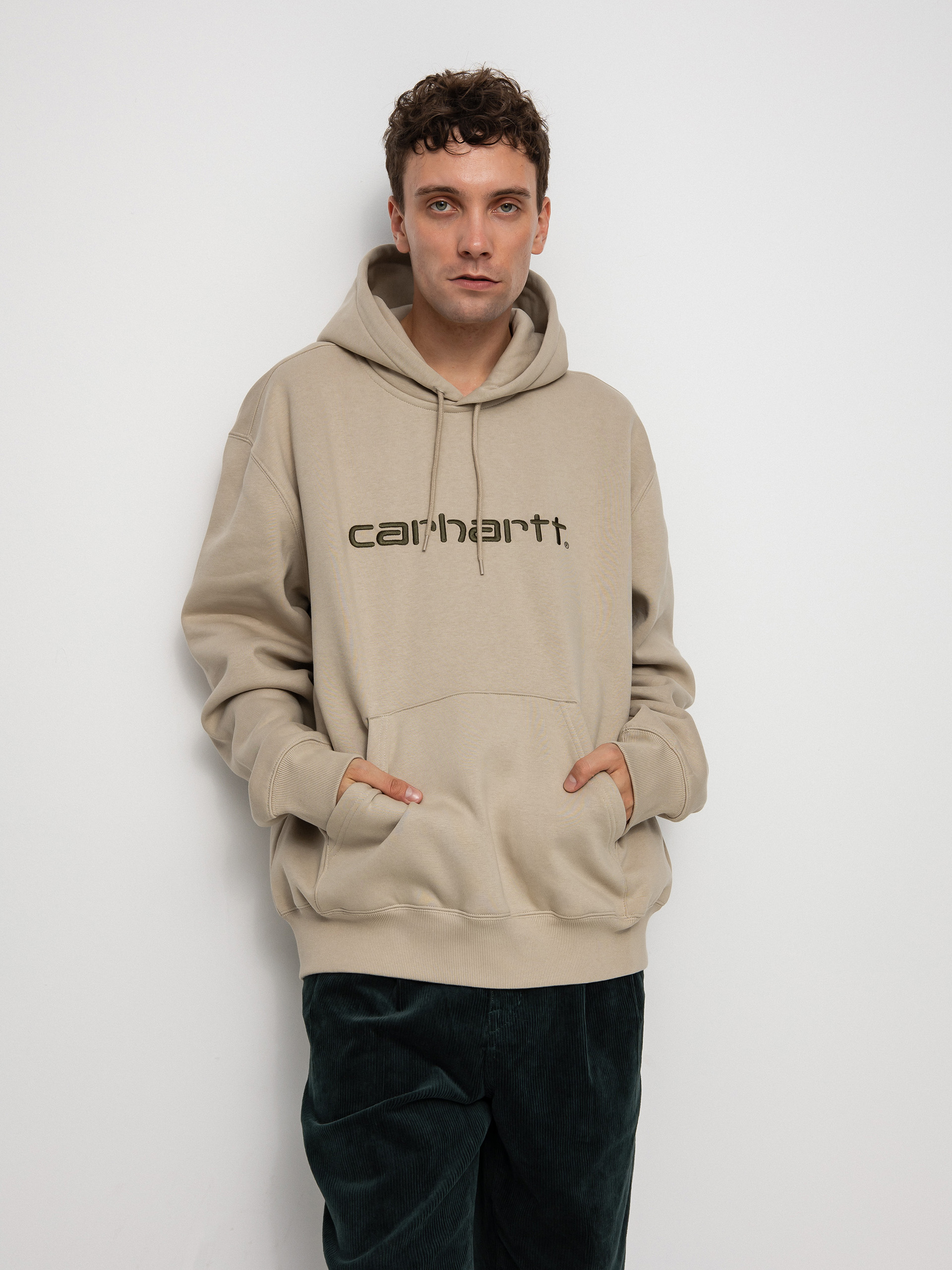 Bluza z kapturem Carhartt WIP Carhartt HD (wall/cypress)