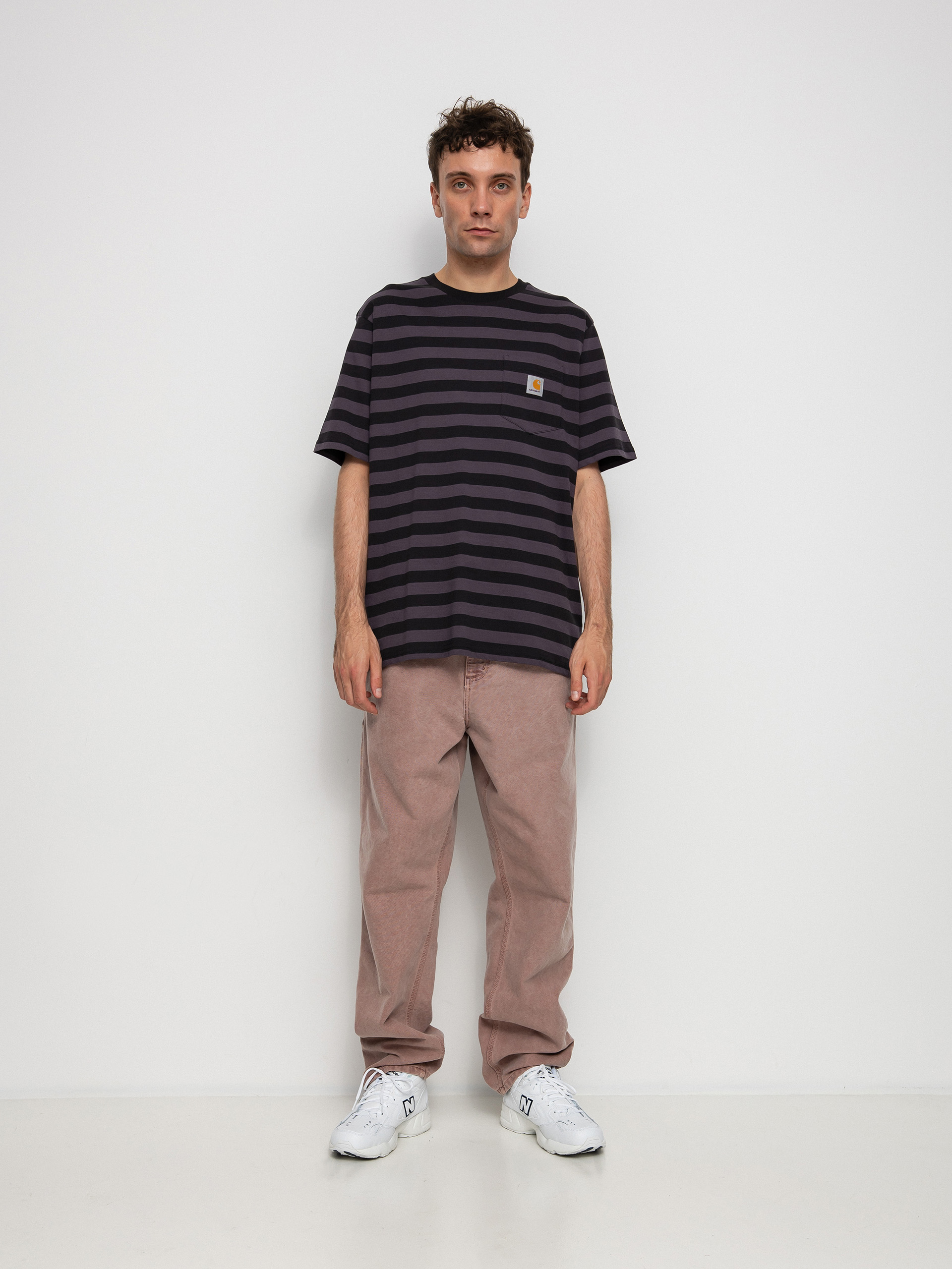 T-shirt Carhartt WIP Merrick Pocket (merrick stripe/soot/artichoke)