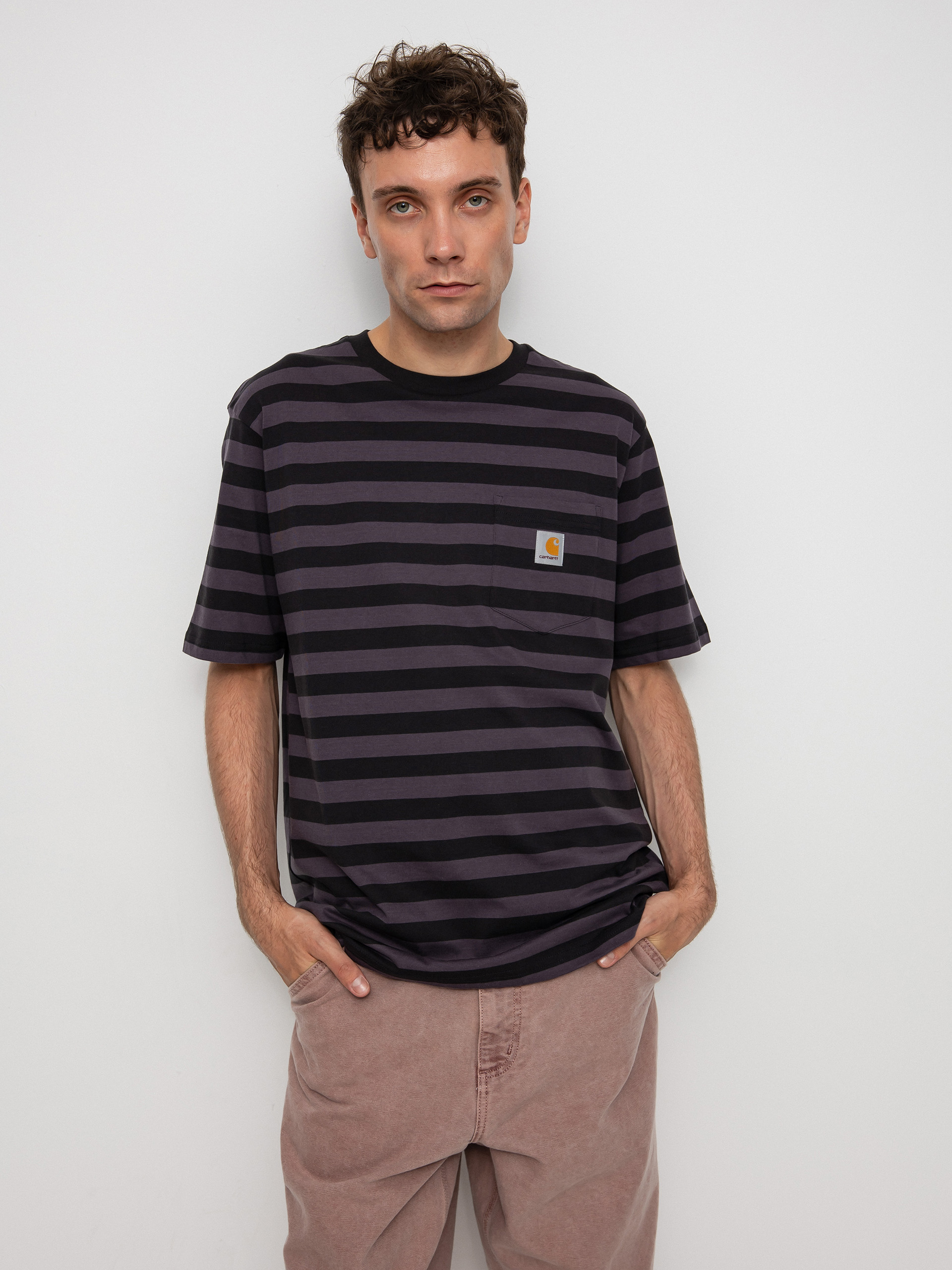 T-shirt Carhartt WIP Merrick Pocket (merrick stripe/soot/artichoke)