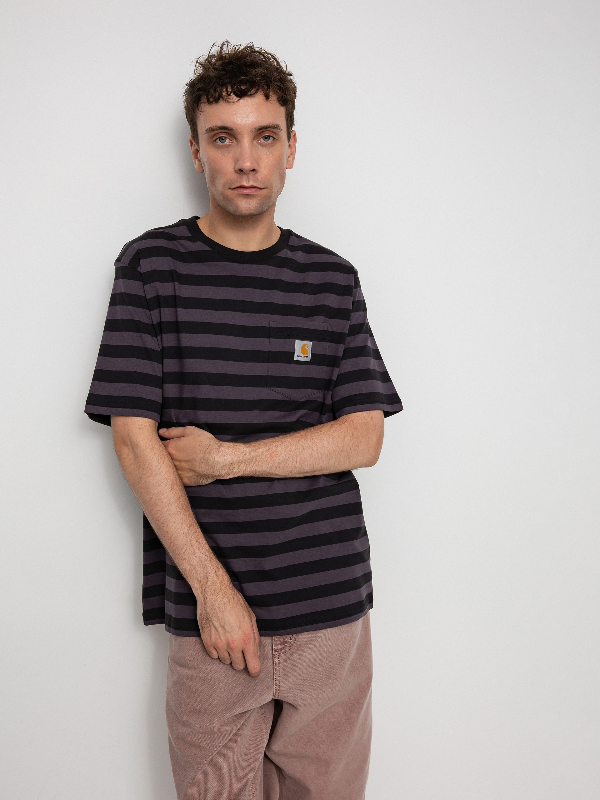 T-shirt Carhartt WIP Merrick Pocket (merrick stripe/soot/artichoke)