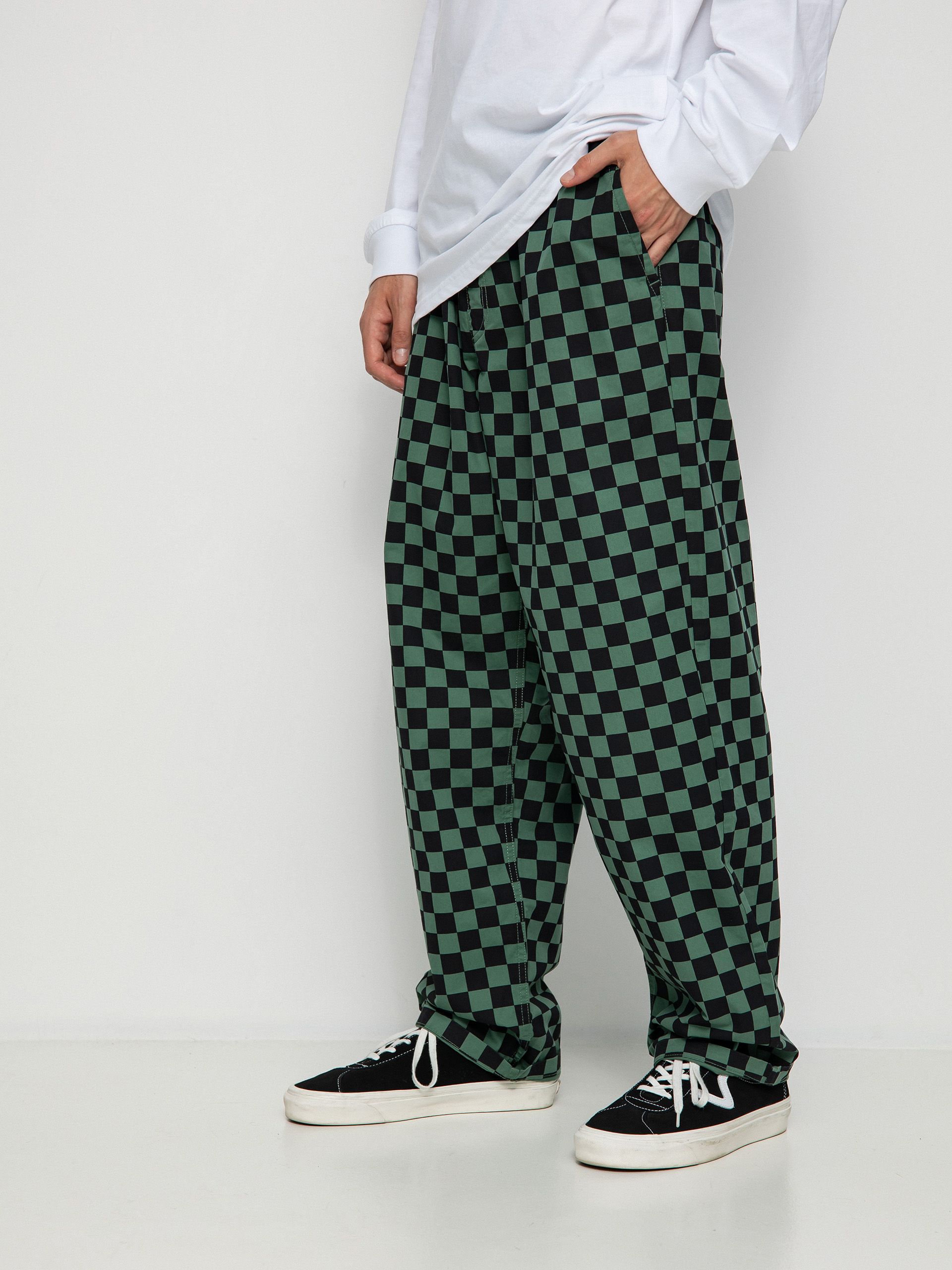 Spodnie Vans Range Baggy Tapered Elastic Waist (duck green/black)
