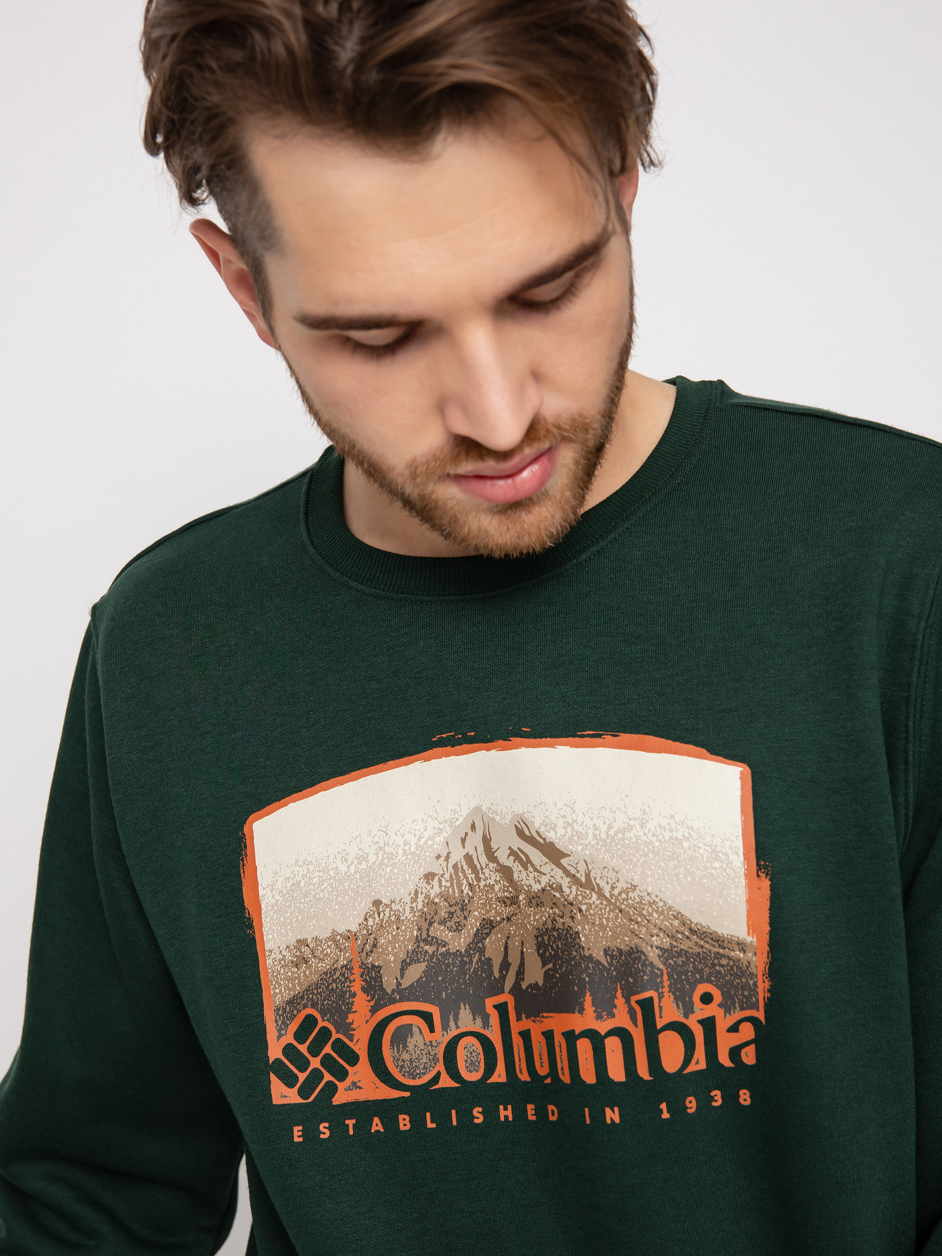 Bluza Columbia Hart Mountain Graphic Crew (spruce foggy h)
