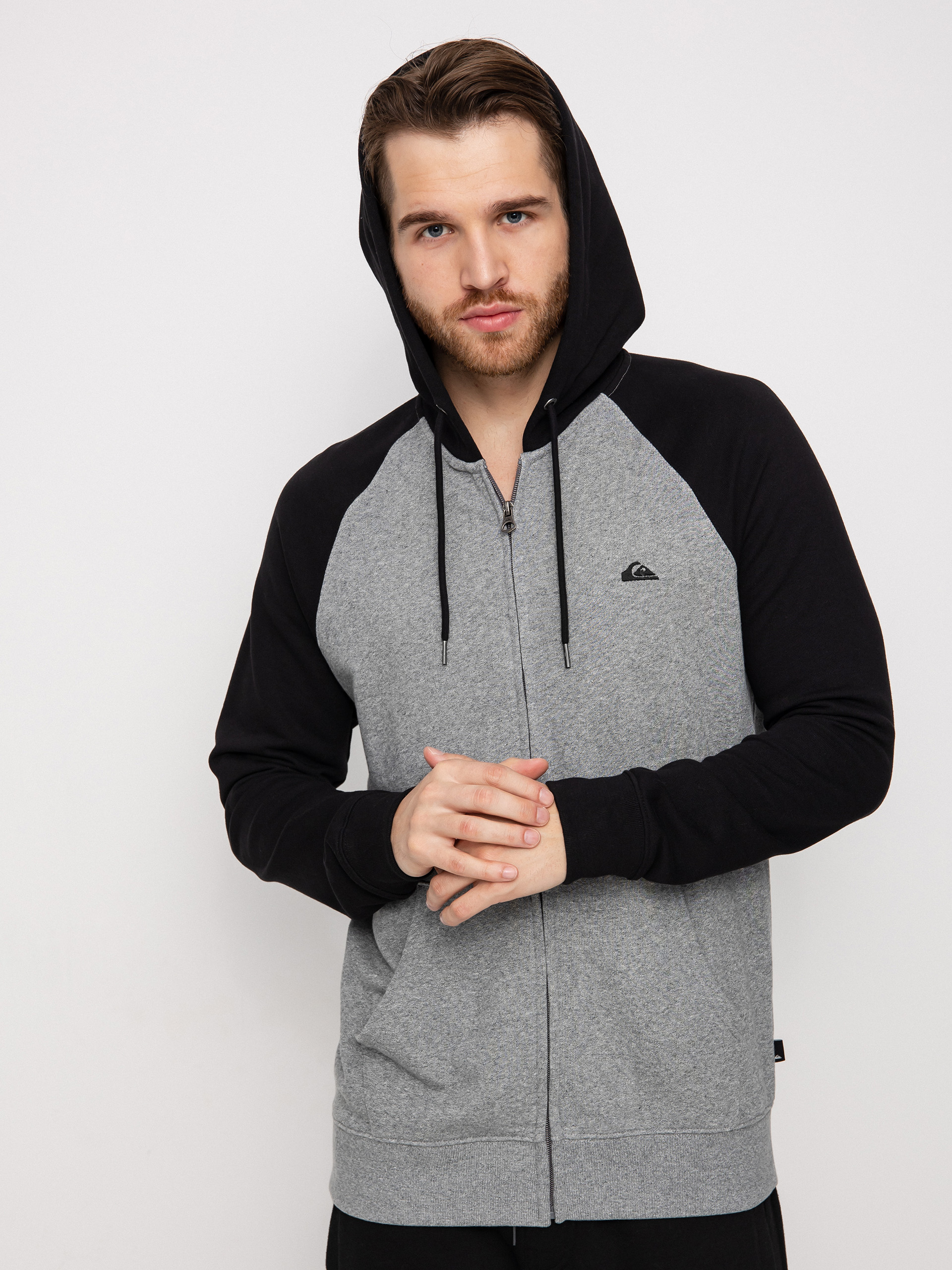Bluza z kapturem Quiksilver Essentials Raglan ZHD (light grey h/black)
