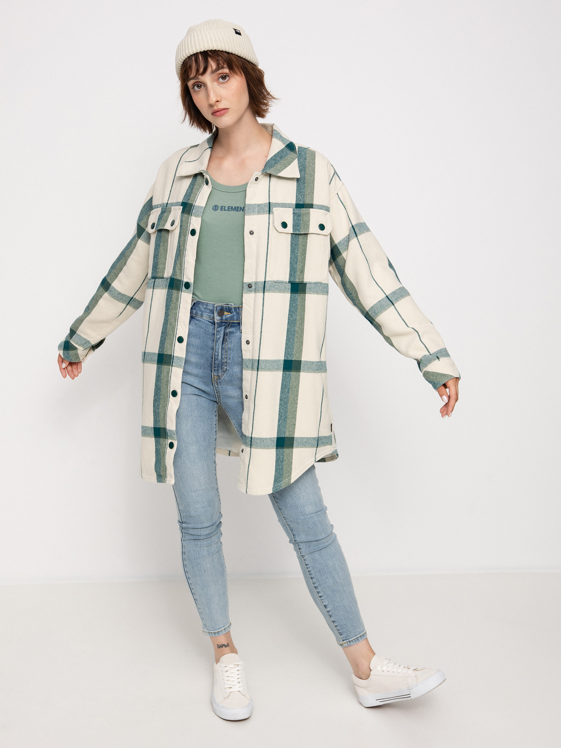Koszula Vans Hal Plaid Shacket Wmn (marshmallow)