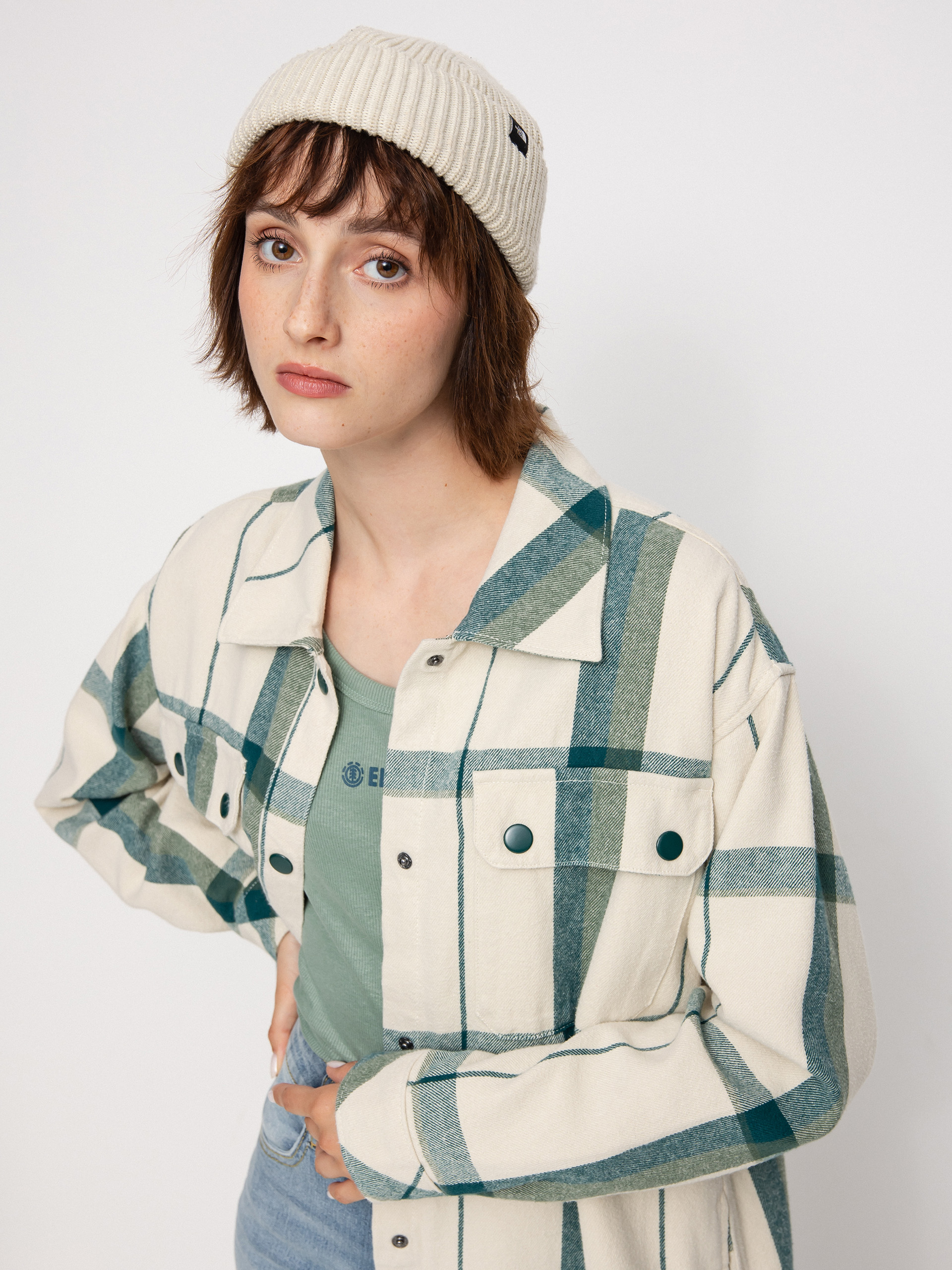 Koszula Vans Hal Plaid Shacket Wmn (marshmallow)