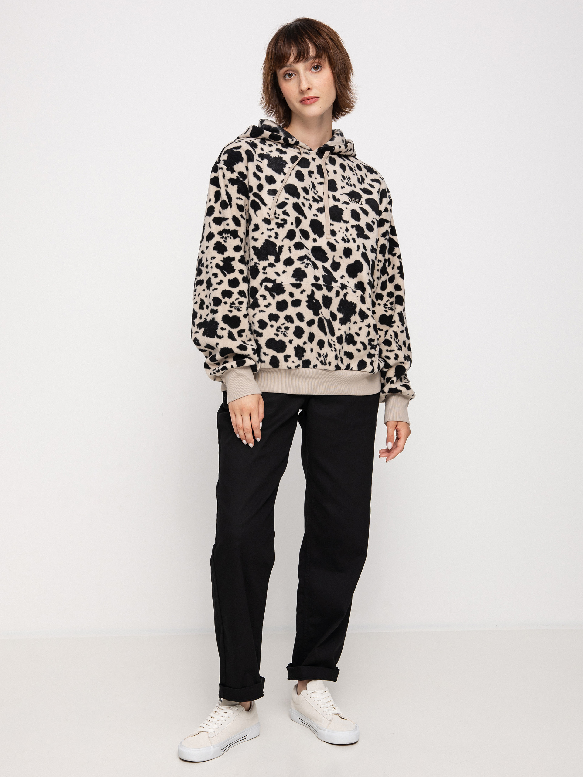 Bluza z kapturem Vans Dotty Ls HD Wmn (dotty animal black)