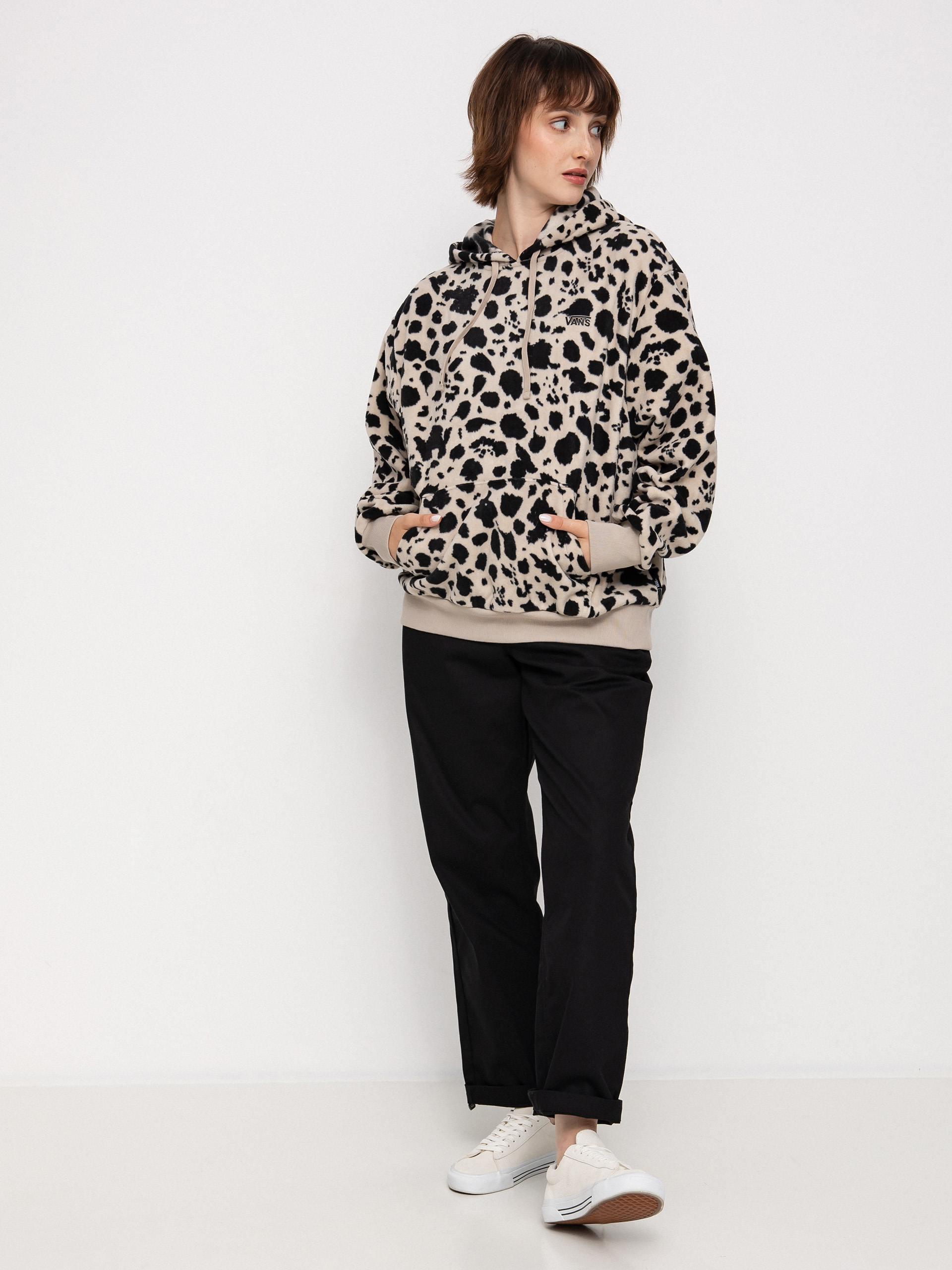 Bluza z kapturem Vans Dotty Ls HD Wmn (dotty animal black)