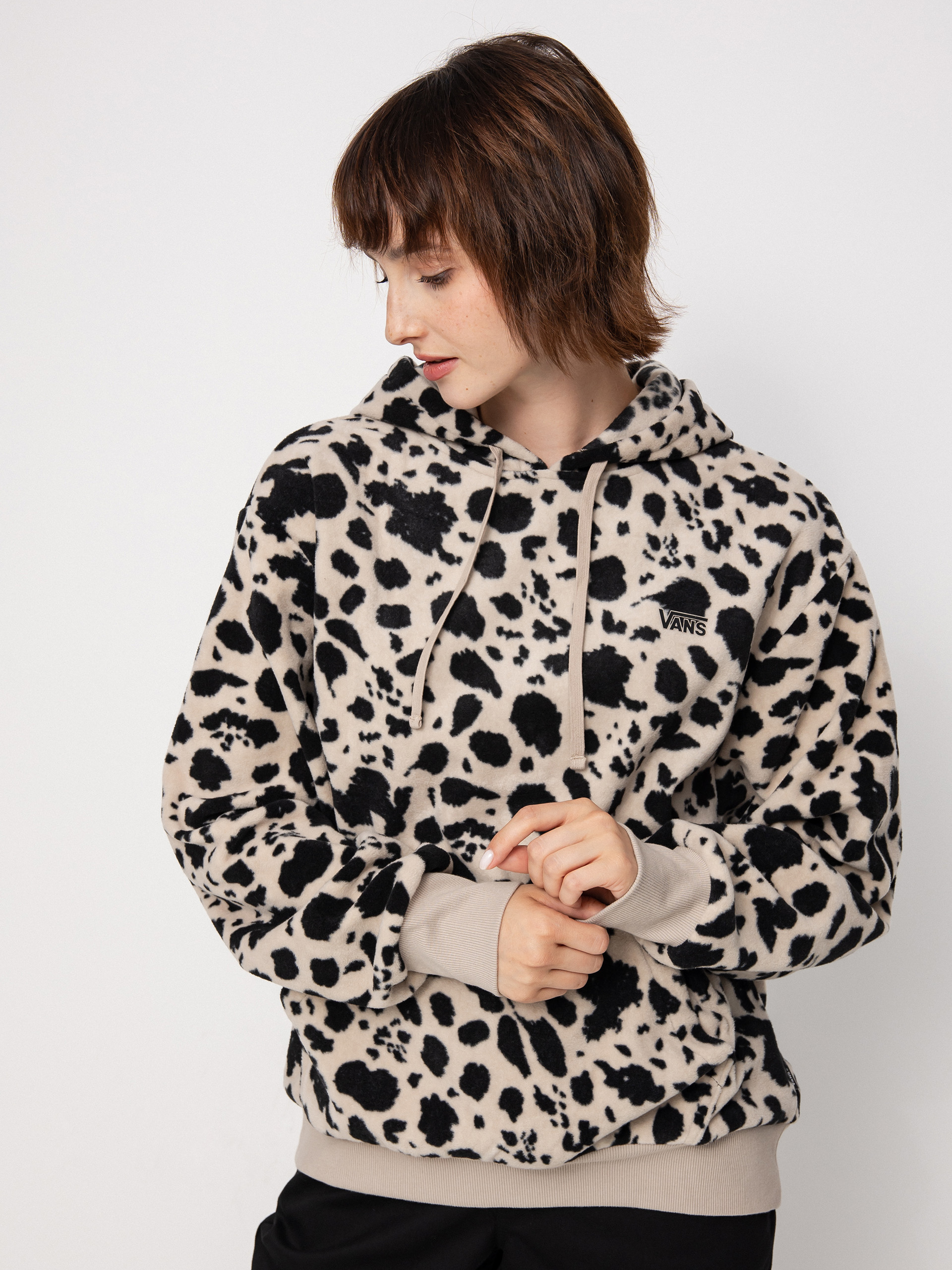 Bluza z kapturem Vans Dotty Ls HD Wmn (dotty animal black)