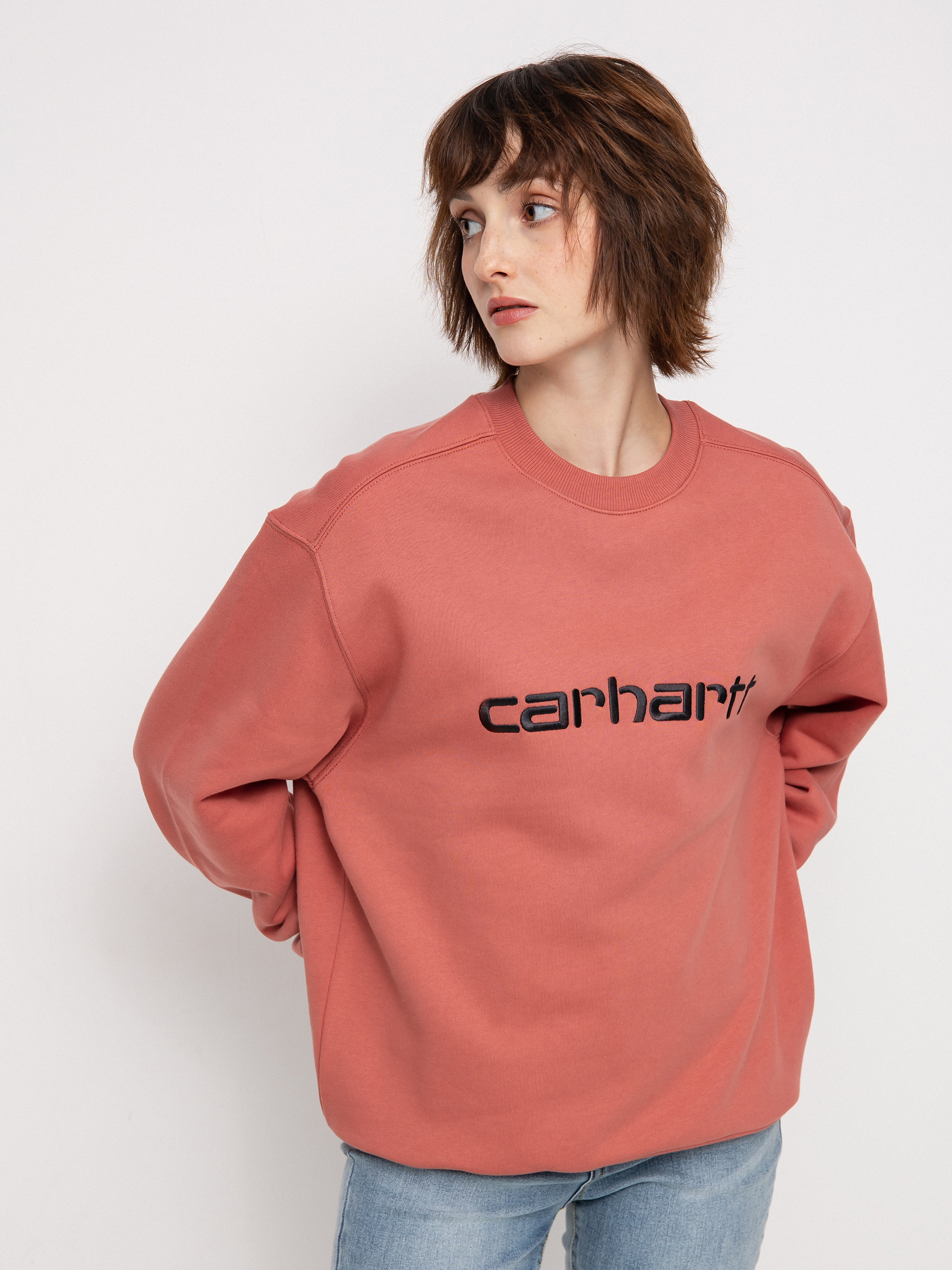 Bluza z kapturem Carhartt WIP Sweat Wmn (misty blush/vulcan)