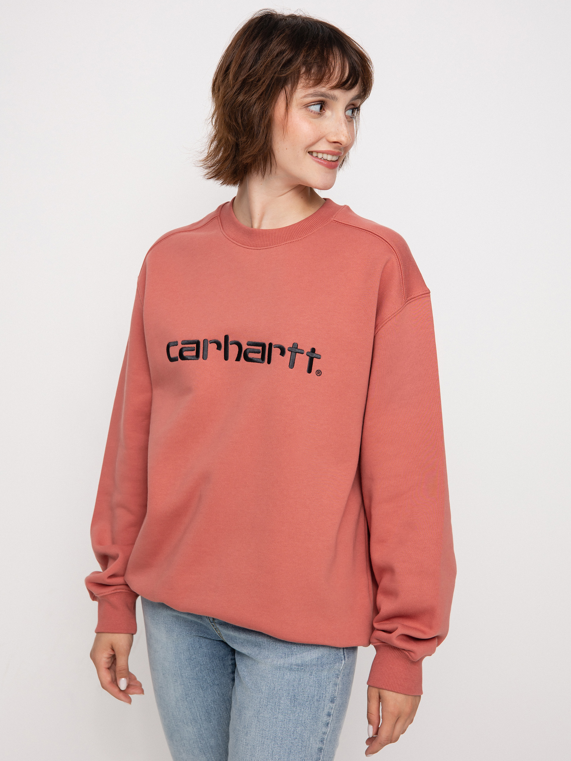 Bluza z kapturem Carhartt WIP Sweat Wmn (misty blush/vulcan)