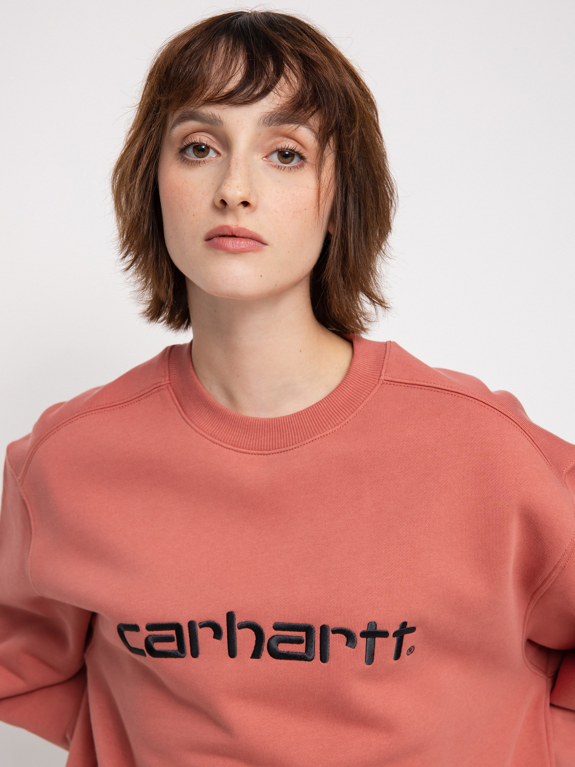 Bluza z kapturem Carhartt WIP Sweat Wmn (misty blush/vulcan)