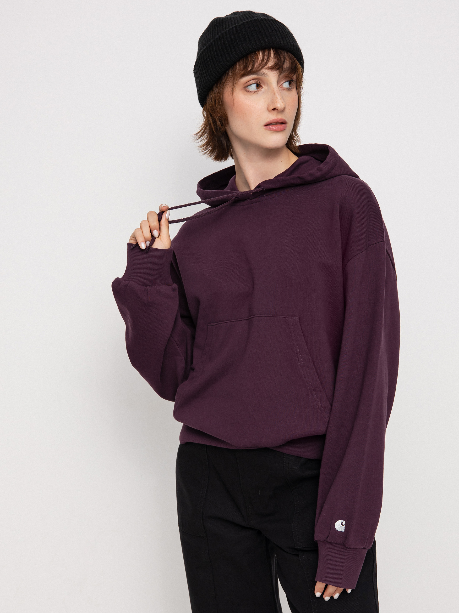 Bluza z kapturem Carhartt WIP Casey HD Wmn (dark plum/silver)