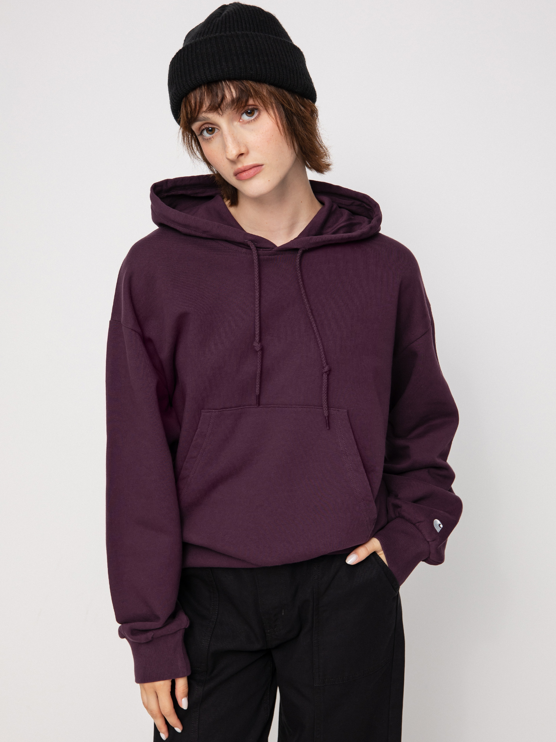 Bluza z kapturem Carhartt WIP Casey HD Wmn (dark plum/silver)