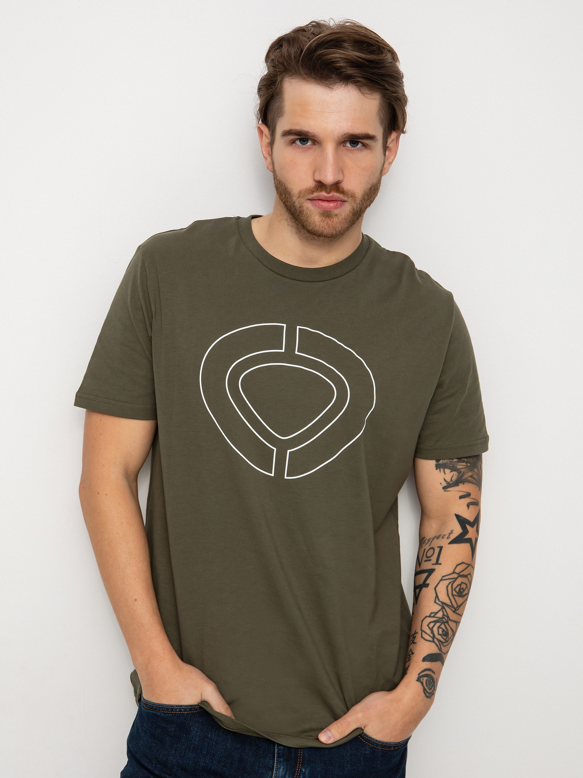T-shirt Circa Icon Track (military green/white)