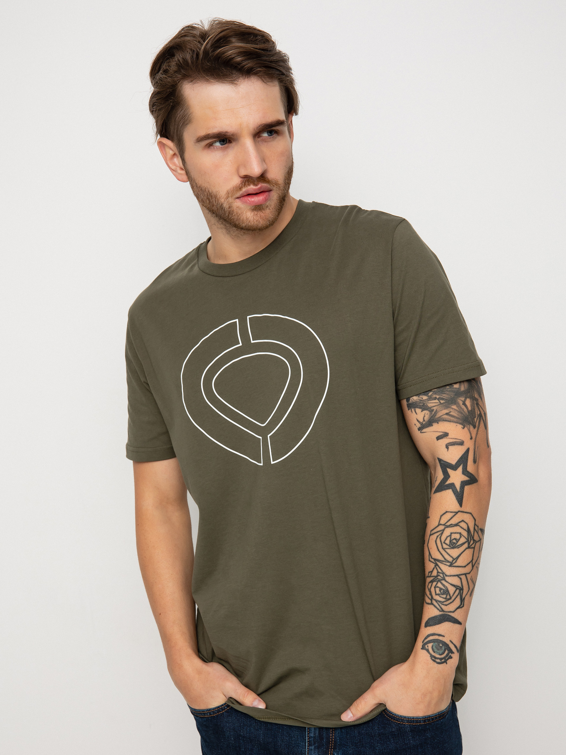 T-shirt Circa Icon Track (military green/white)