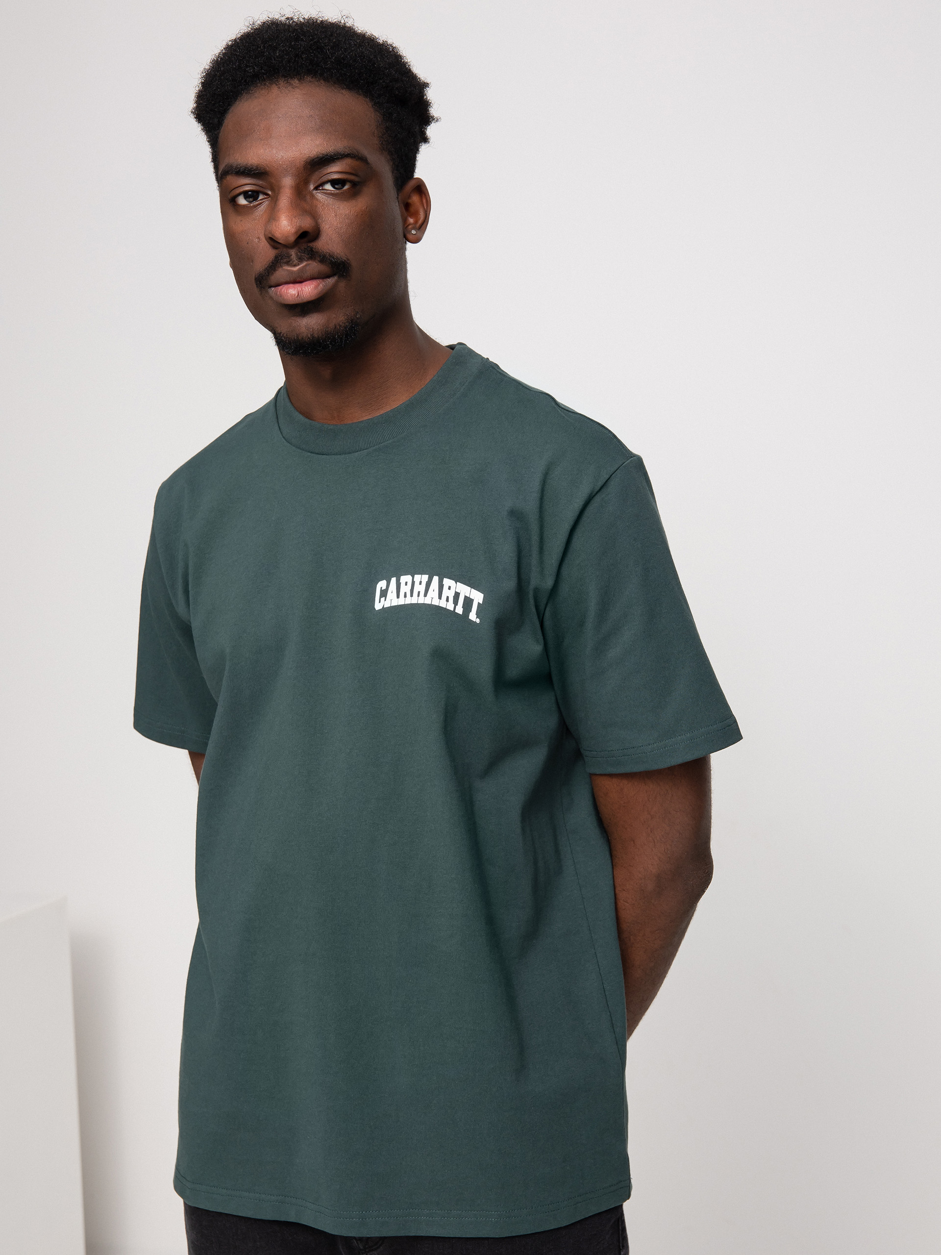 T-shirt Carhartt WIP University Script (juniper/white)