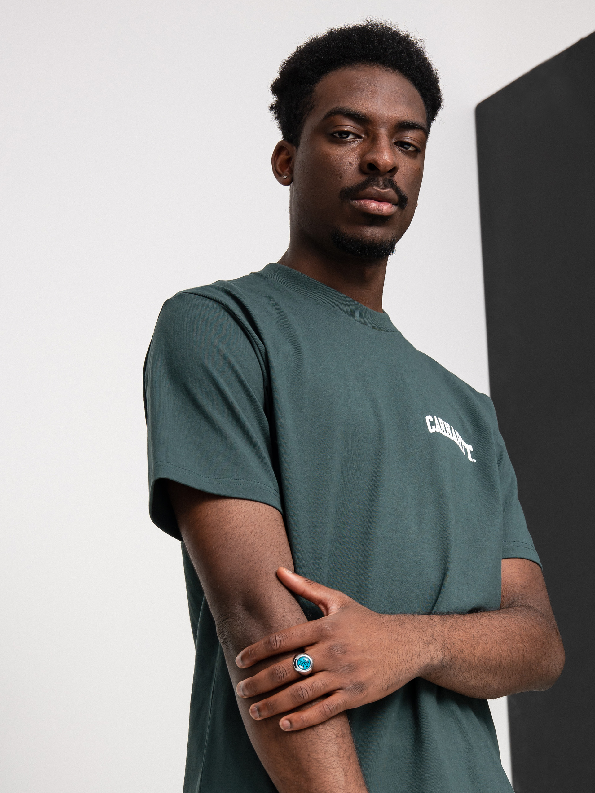 T-shirt Carhartt WIP University Script (juniper/white)