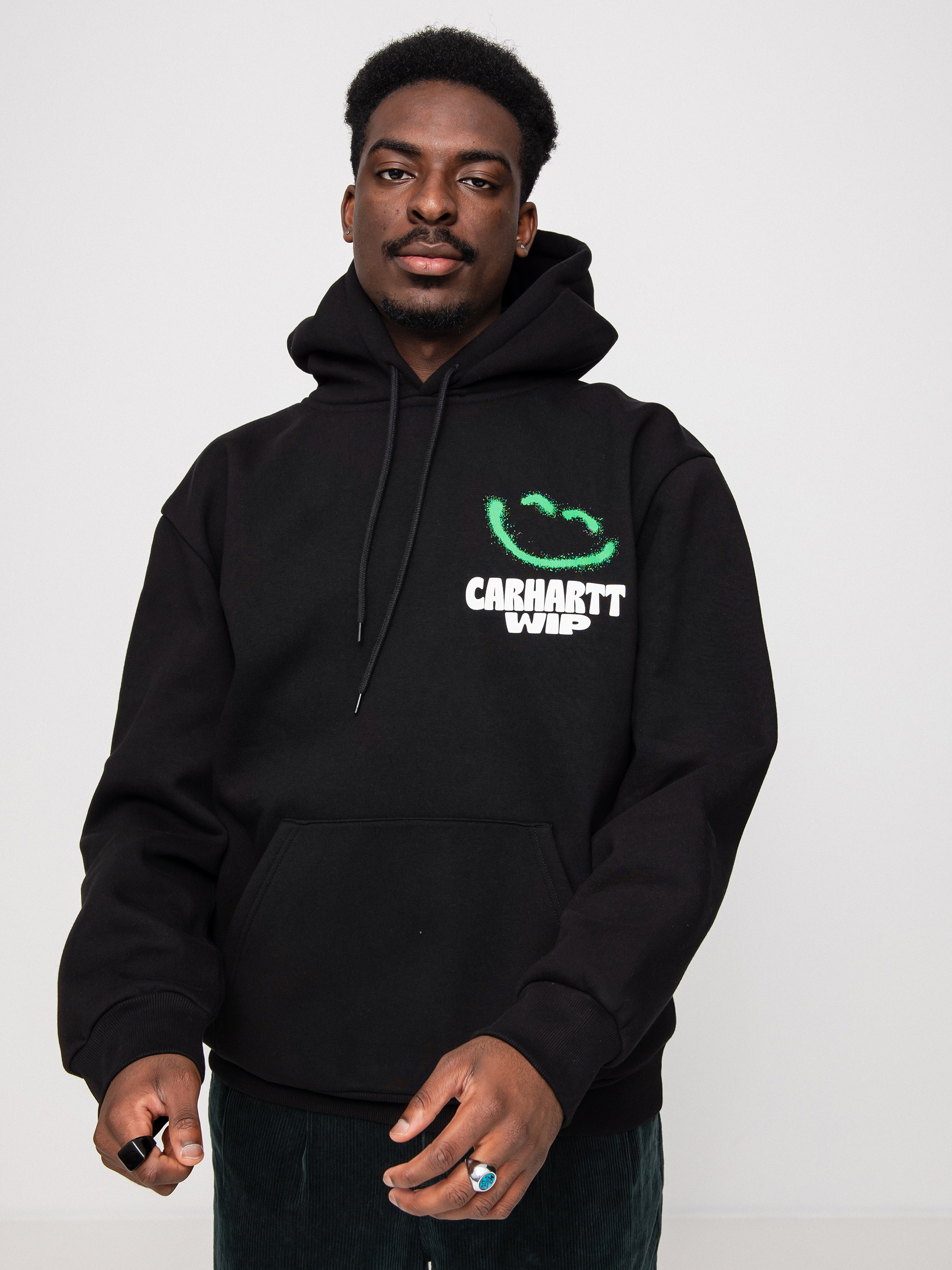 Bluza z kapturem Carhartt WIP Happy Script HD (black)