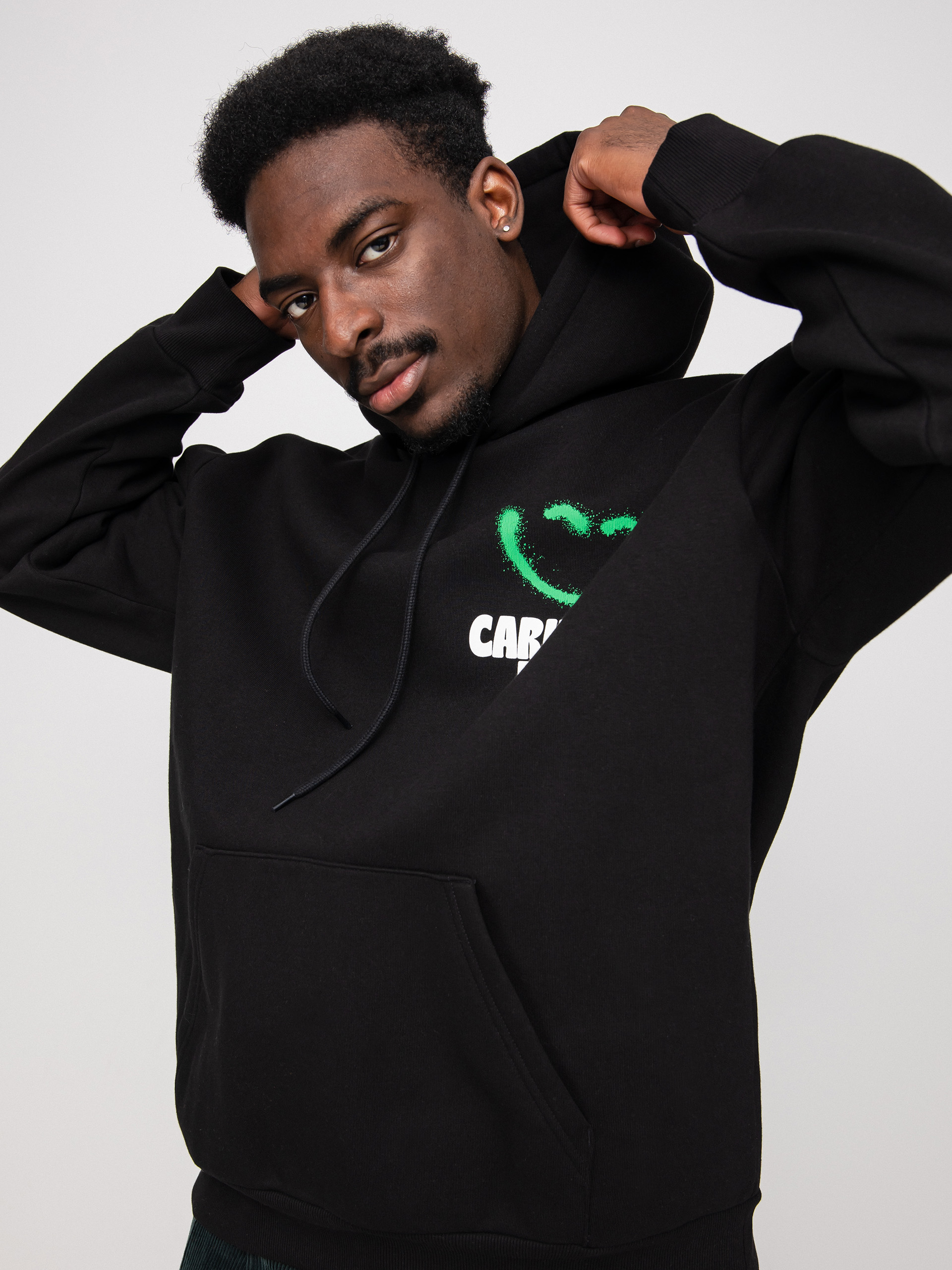 Bluza z kapturem Carhartt WIP Happy Script HD (black)