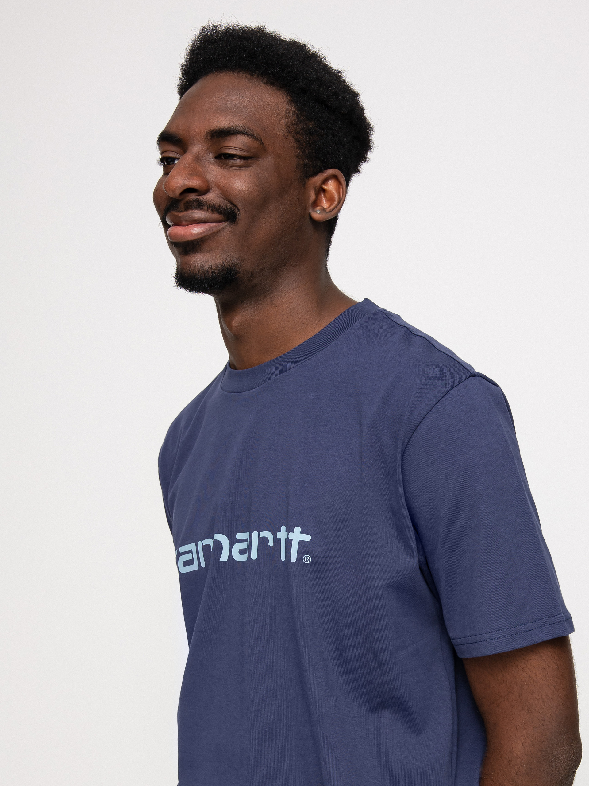 T-shirt Carhartt WIP Script (enzian/misty sky)