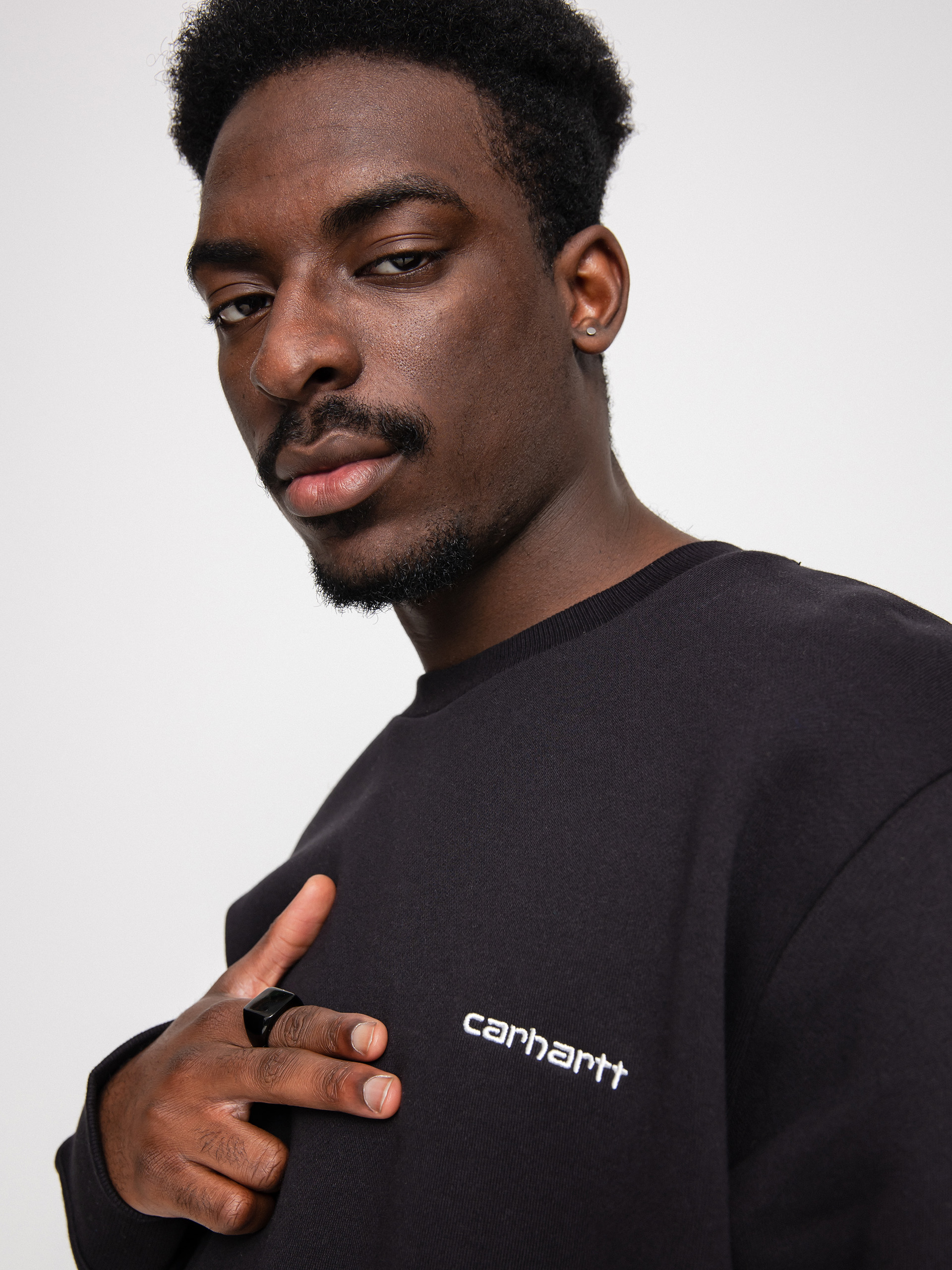 Bluza Carhartt WIP Script Embroidery (black/white)