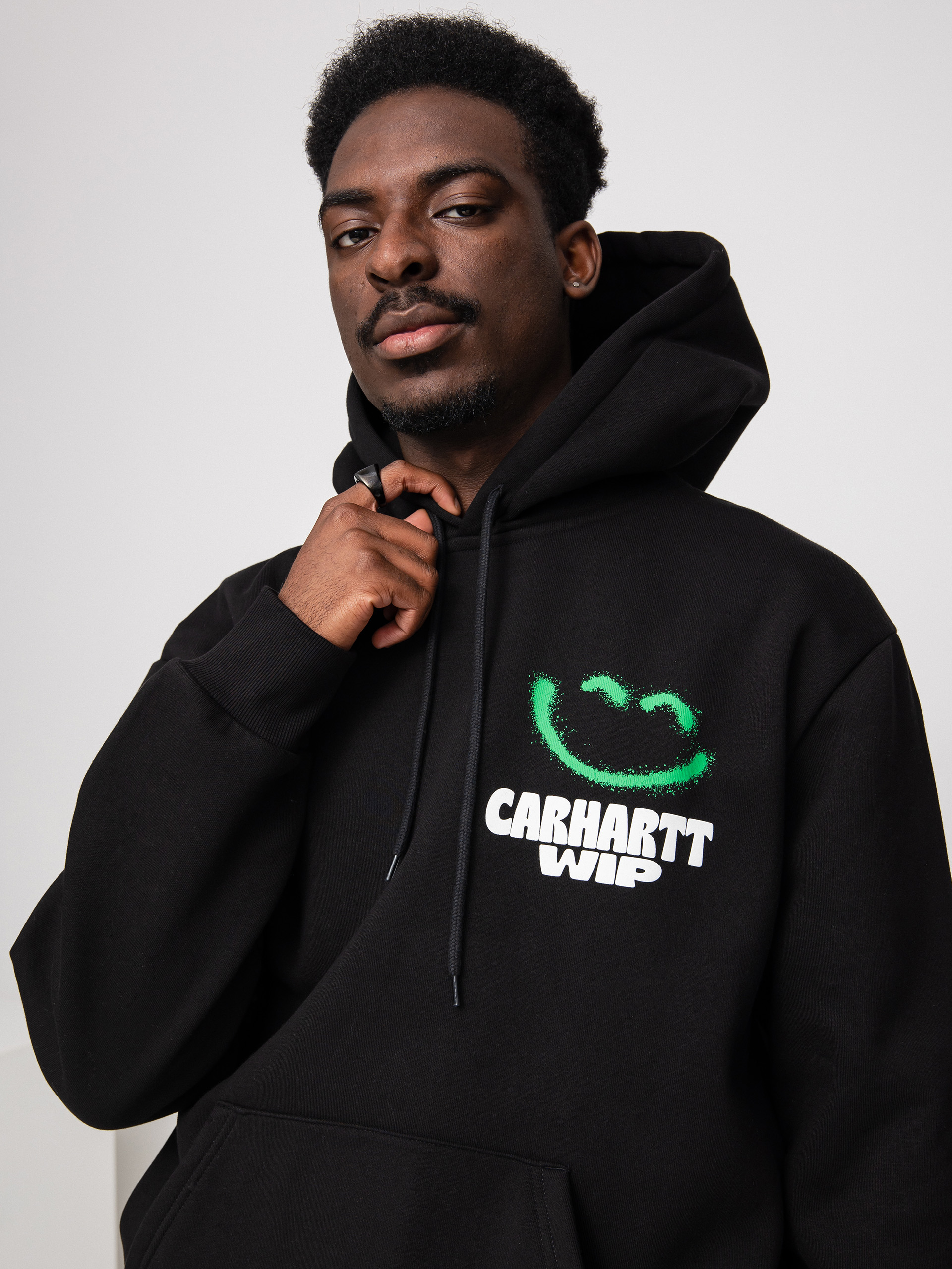 Bluza z kapturem Carhartt WIP Happy Script HD (black)