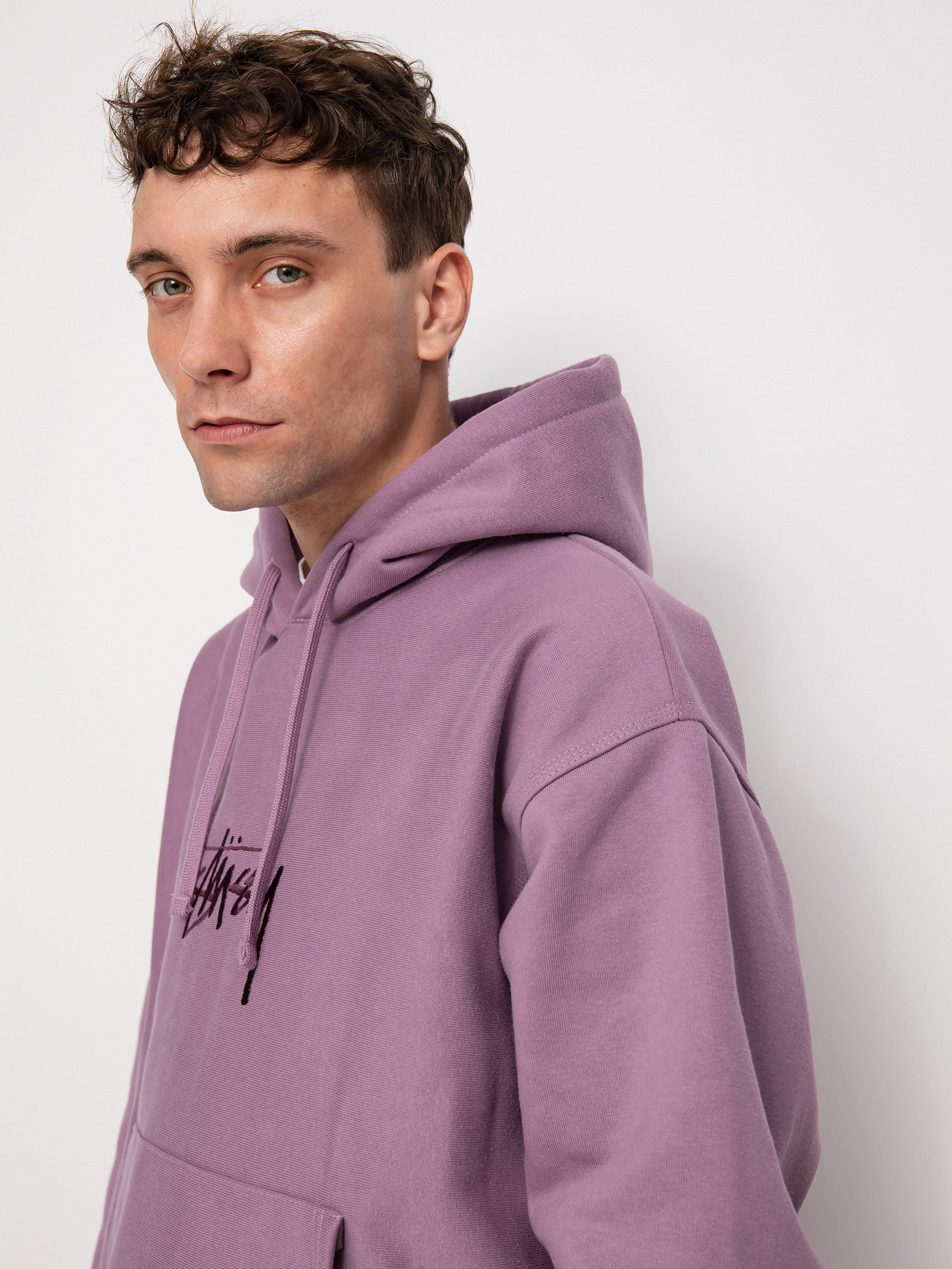 Bluza z kapturem Stussy Stock Logo App. HD (orchid)