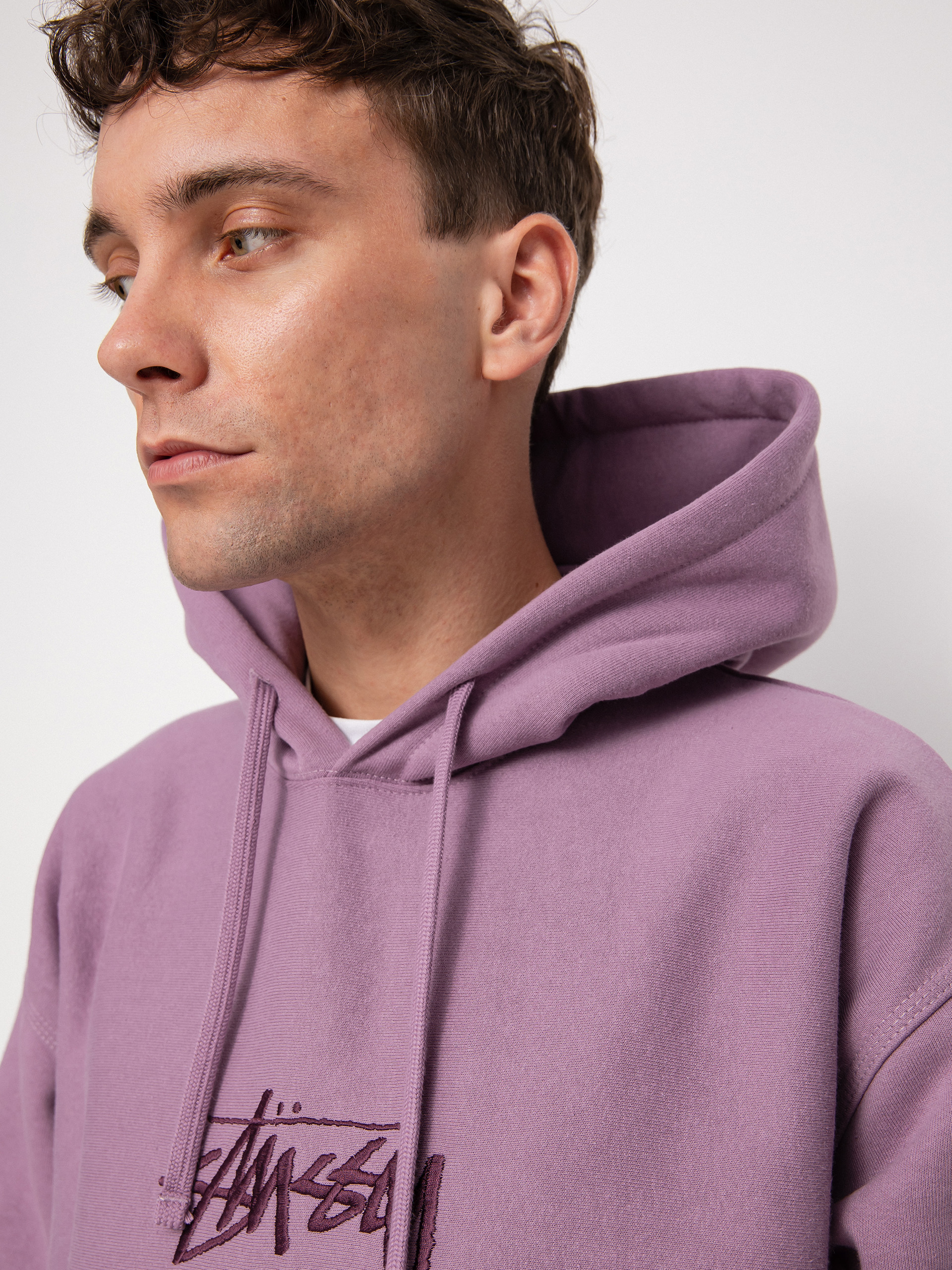 Bluza z kapturem Stussy Stock Logo App. HD (orchid)