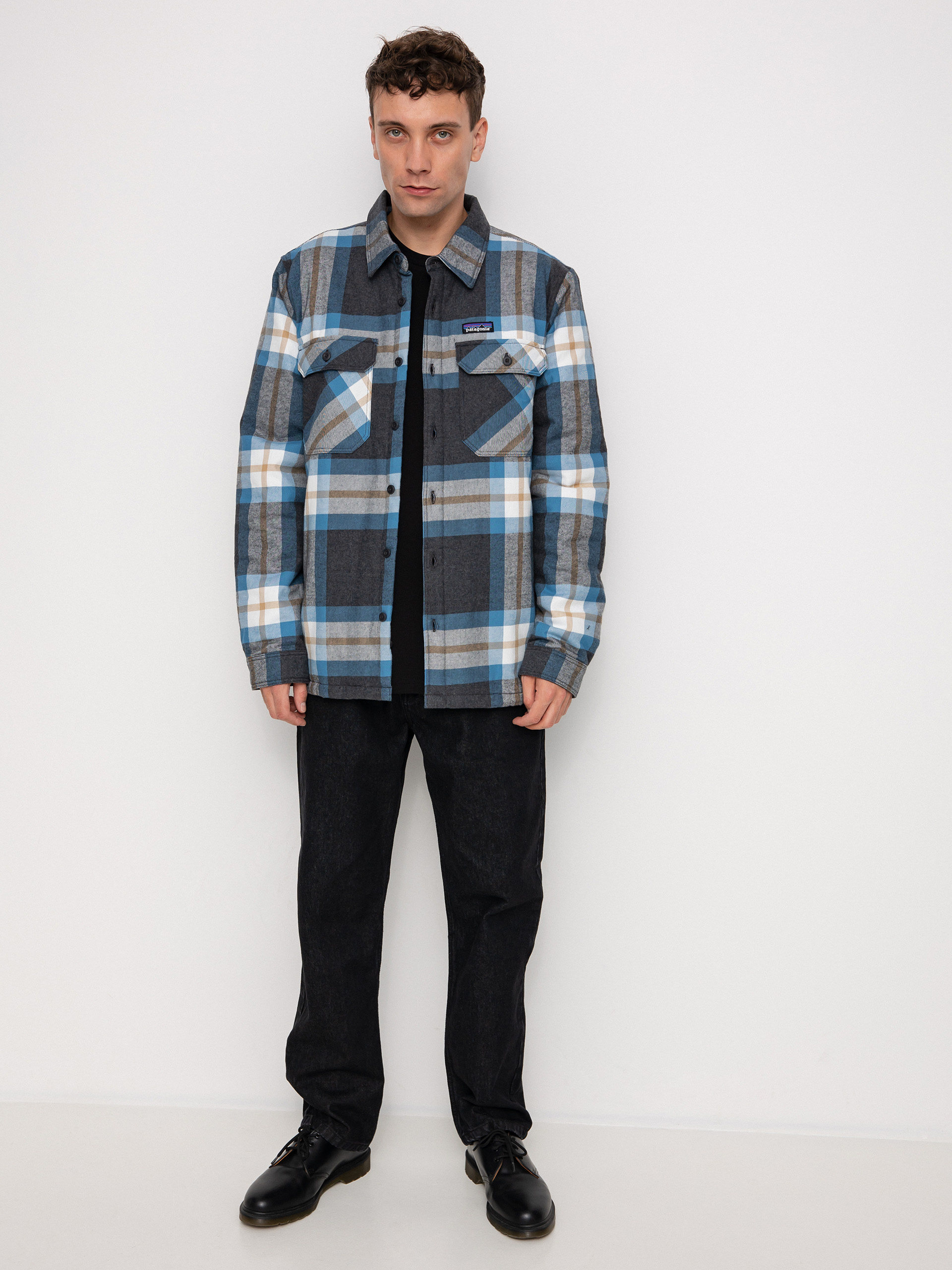 Kurtka Patagonia Insulated Organic Cotton Fjord Flannel (forestry/ink black)