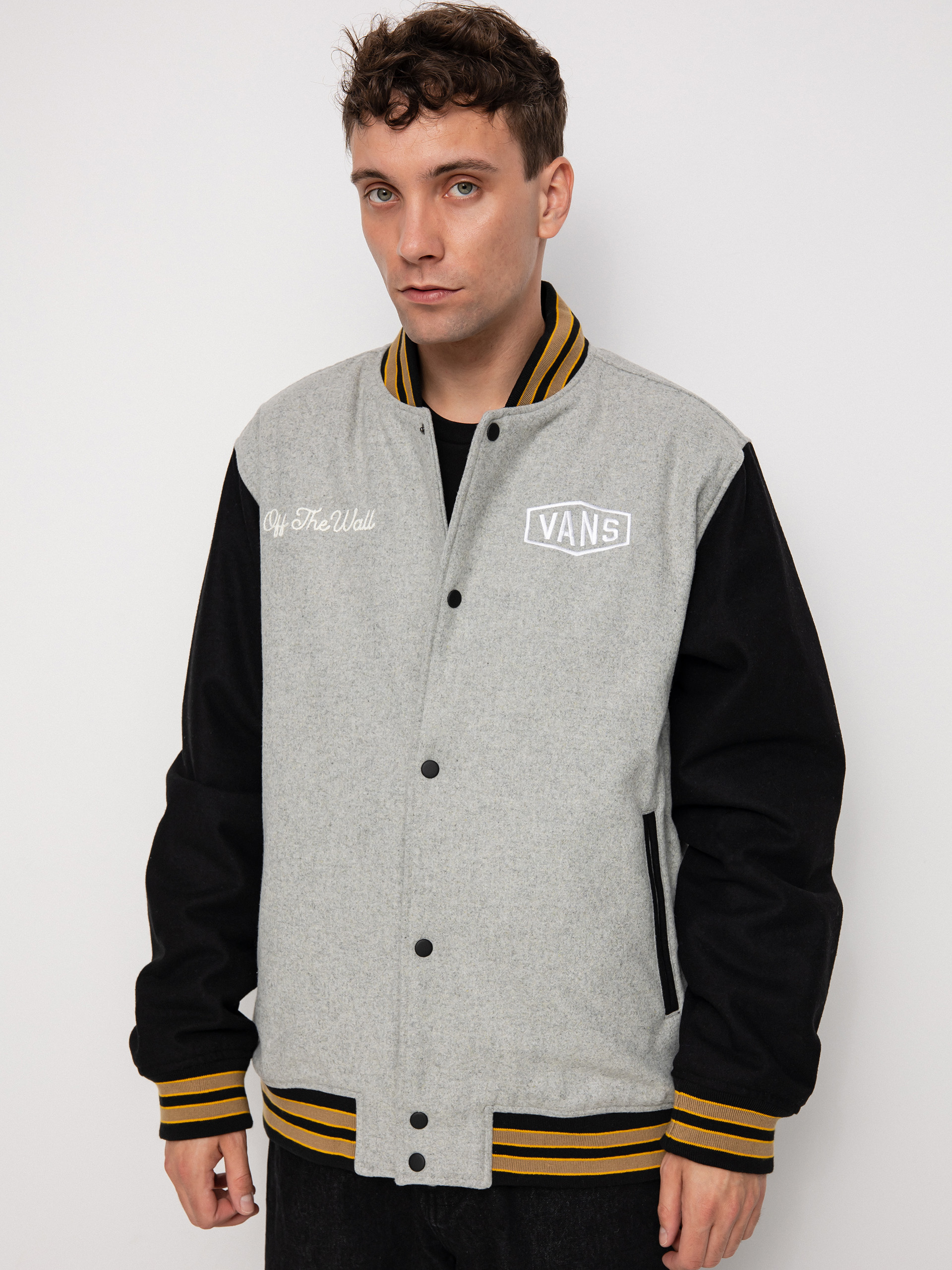 Kurtka Vans Checkerboard Research Varsity (checkerboard research charcoal heather/b)