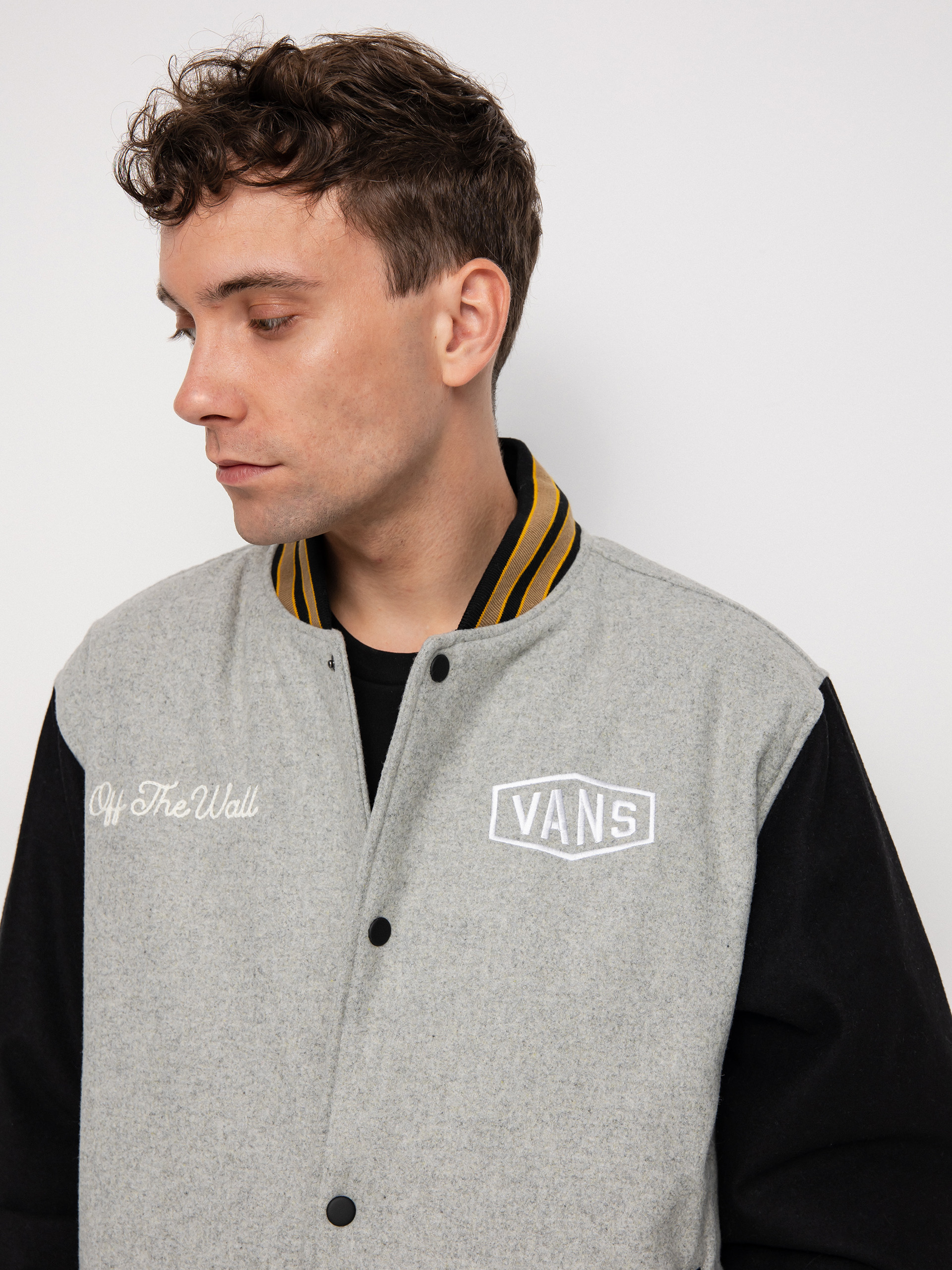 Kurtka Vans Checkerboard Research Varsity (checkerboard research charcoal heather/b)