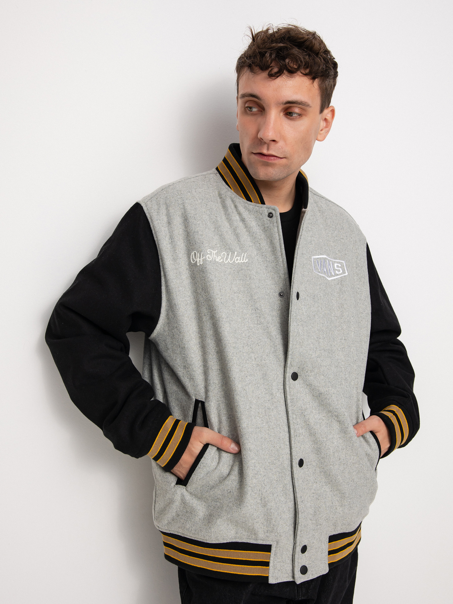 Kurtka Vans Checkerboard Research Varsity (checkerboard research charcoal heather/b)