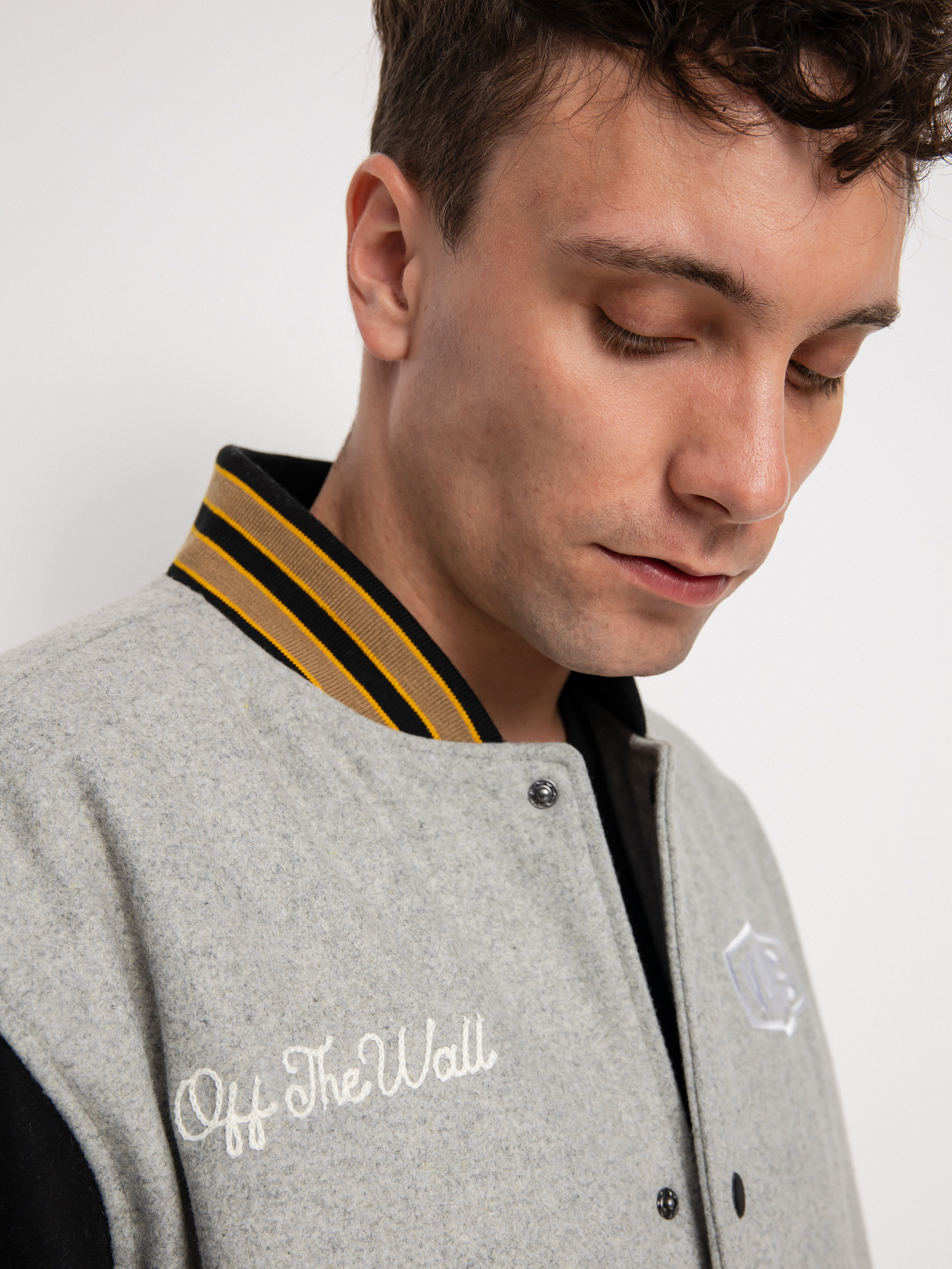 Kurtka Vans Checkerboard Research Varsity (checkerboard research charcoal heather/b)