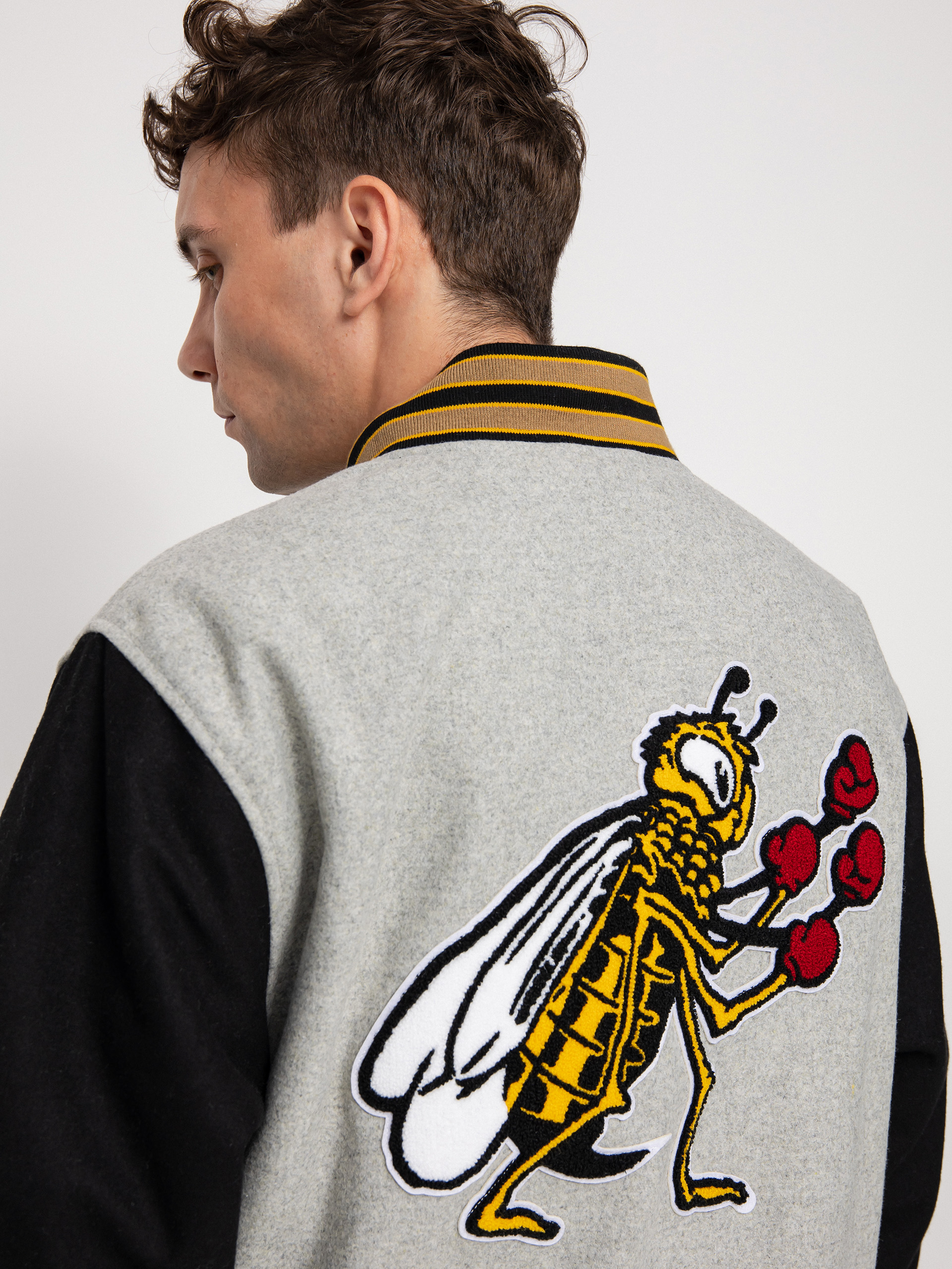 Kurtka Vans Checkerboard Research Varsity (checkerboard research charcoal heather/b)