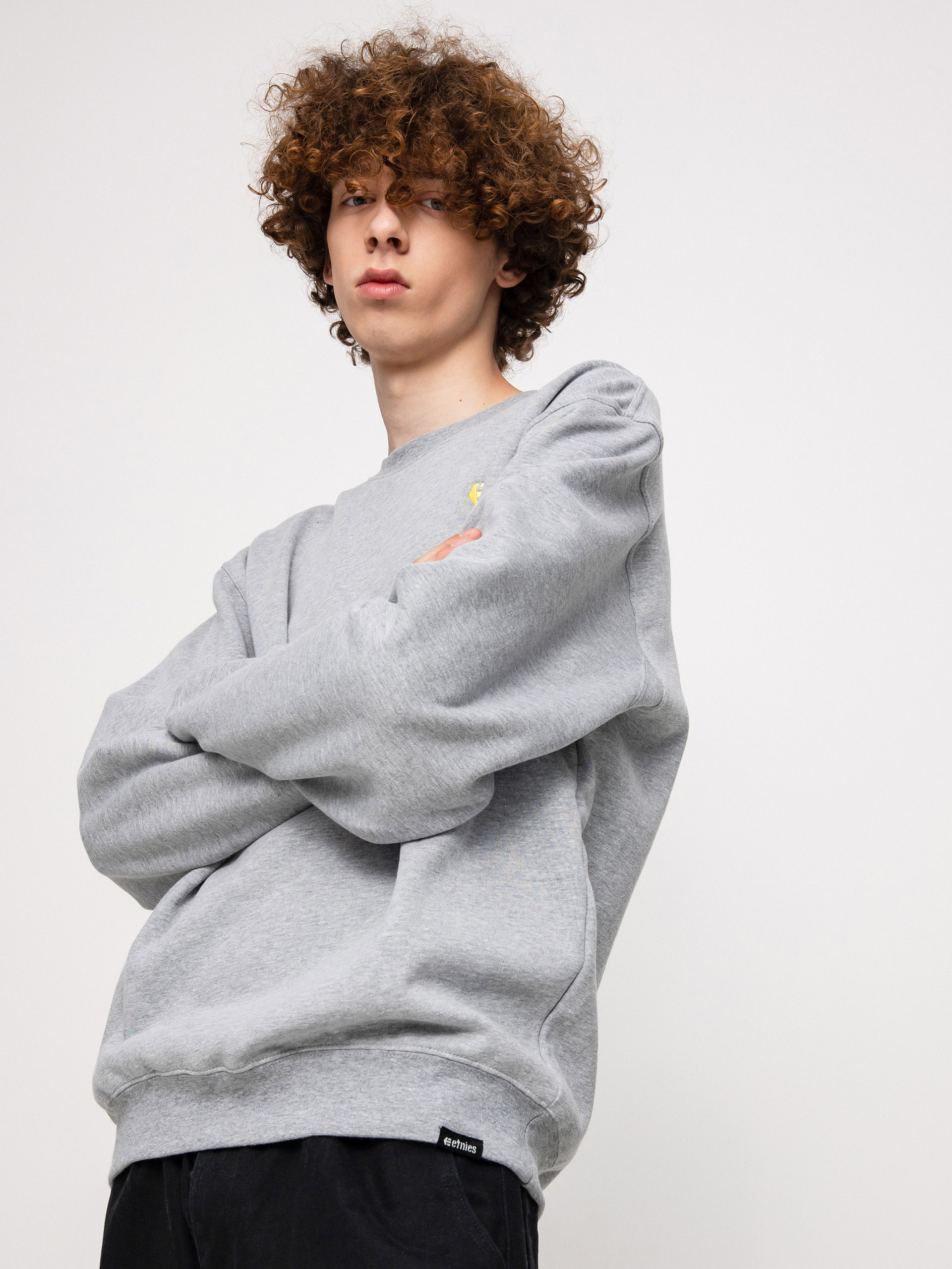 Bluza Etnies Icon Crew (grey/yellow)