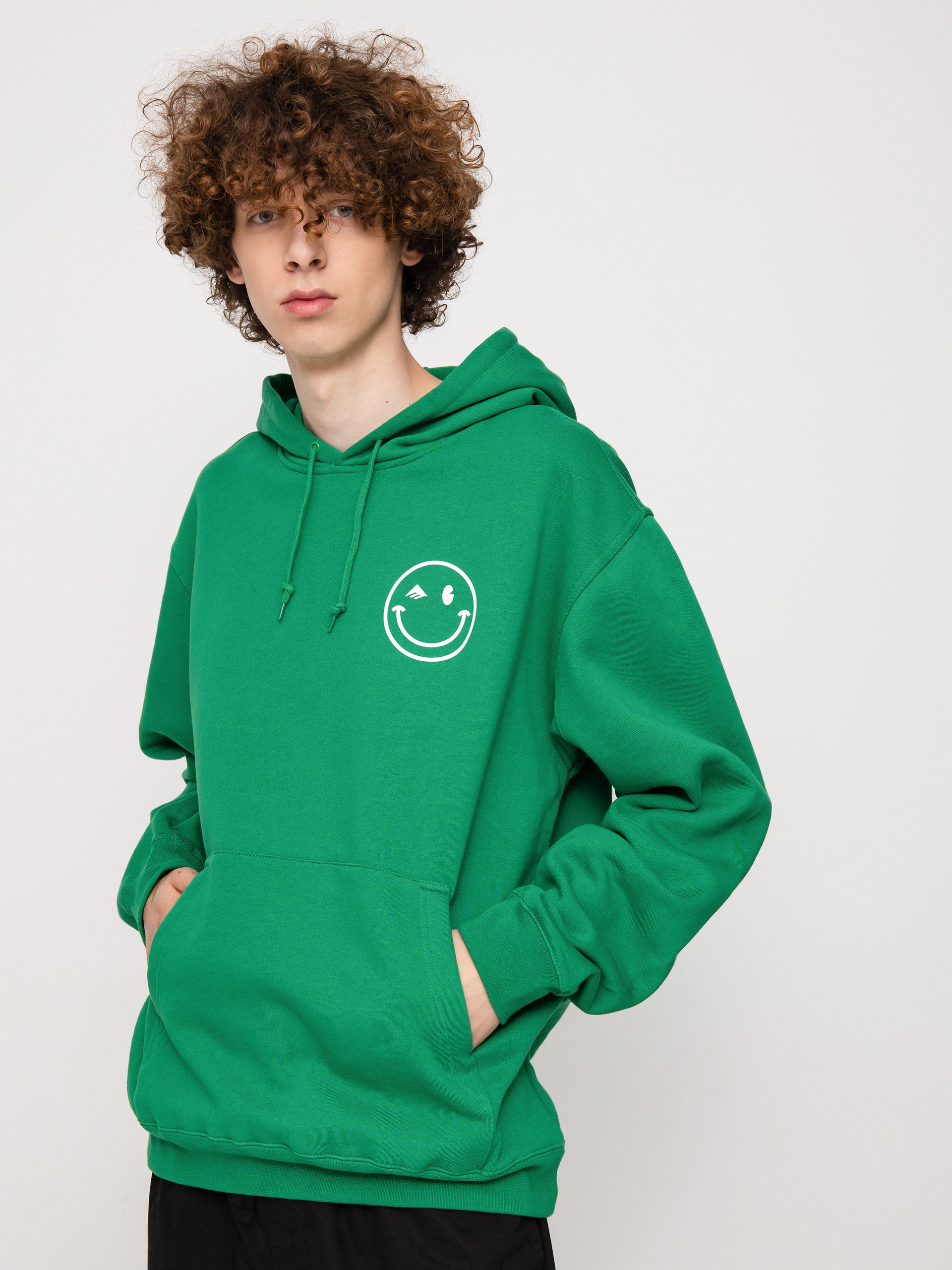 Bluza z kapturem Emerica Happy Face (kelly green)