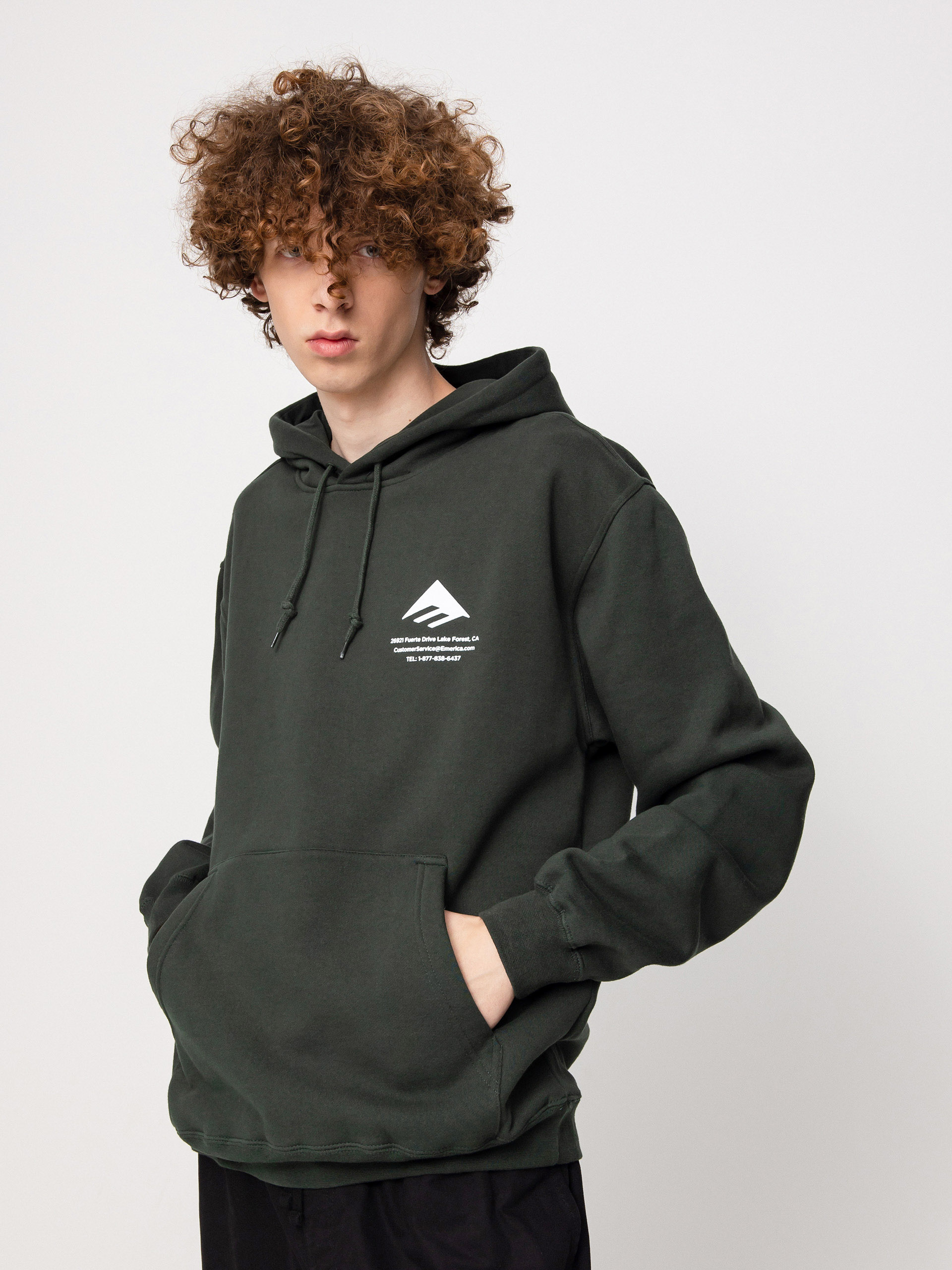 Bluza z kapturem Emerica Logo Lockup (hunter green)