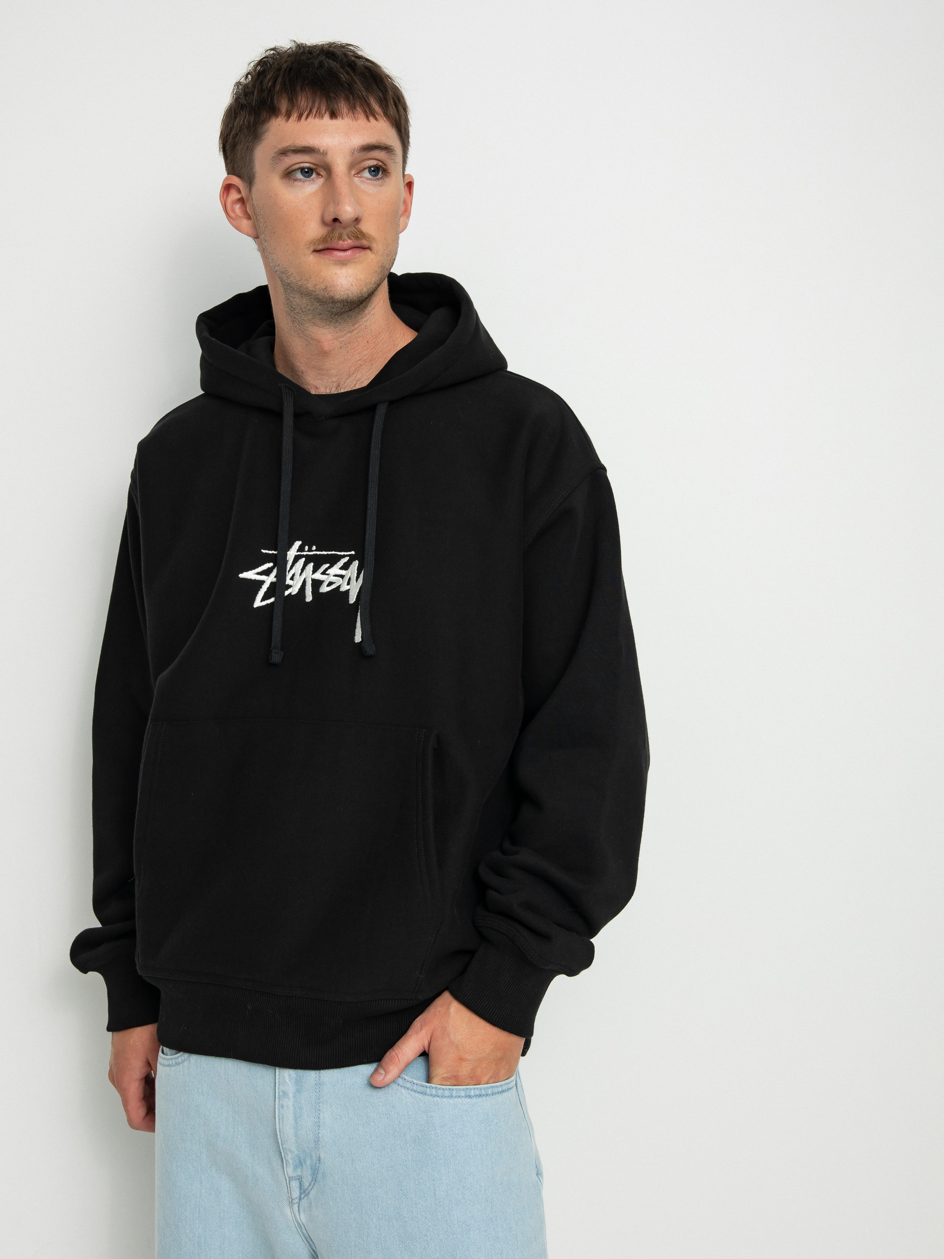 Bluza z kapturem Stussy Stock Logo App. HD (black)