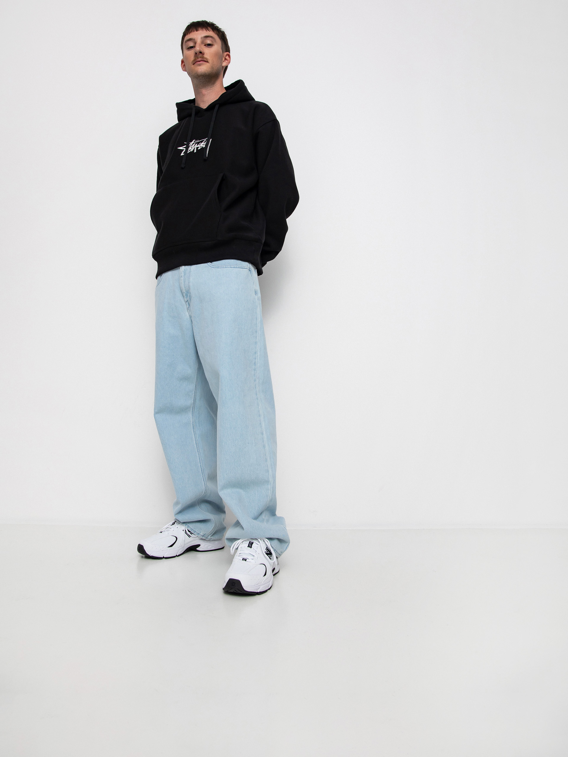 Bluza z kapturem Stussy Stock Logo App. HD (black)