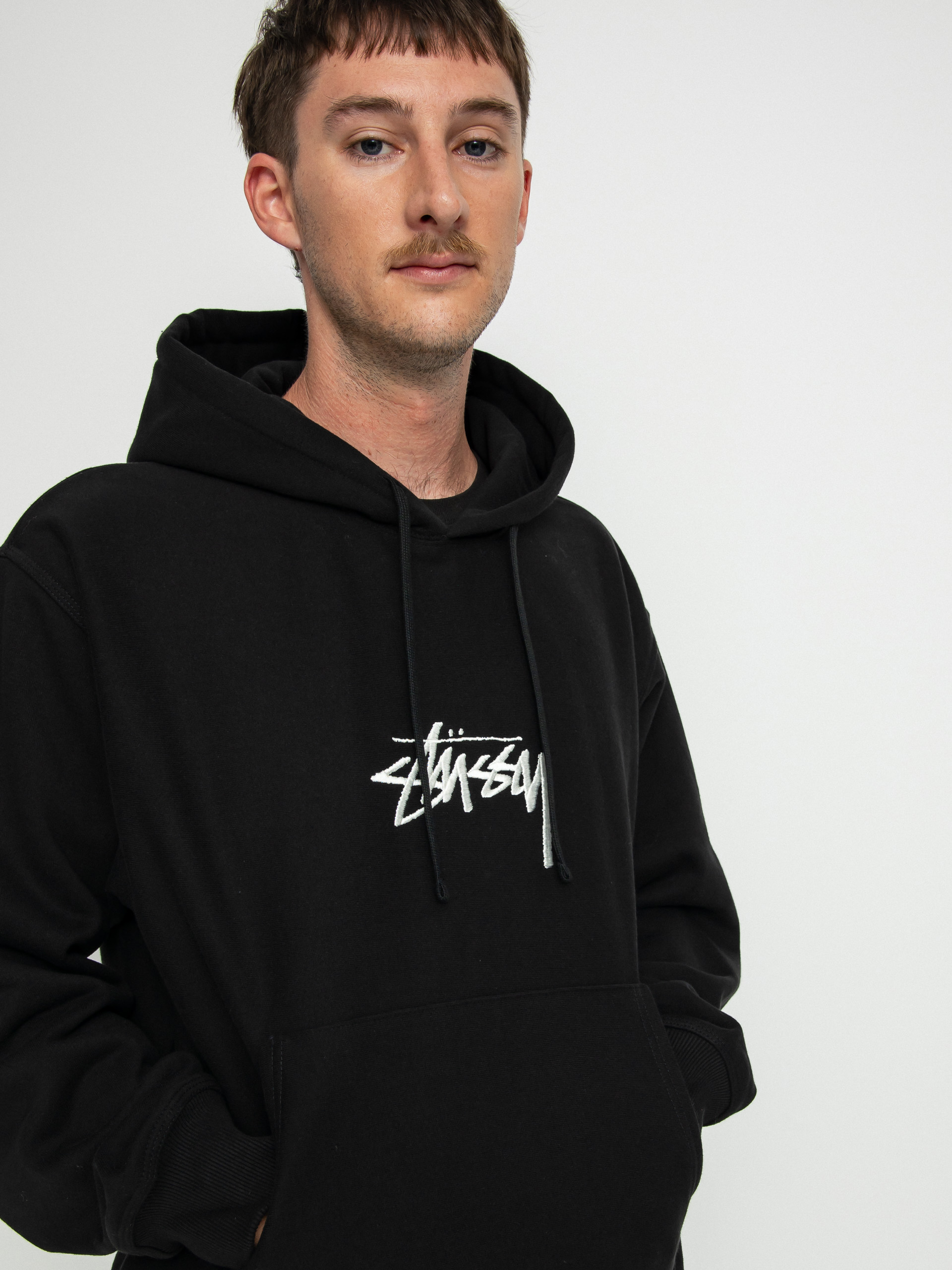 Bluza z kapturem Stussy Stock Logo App. HD (black)