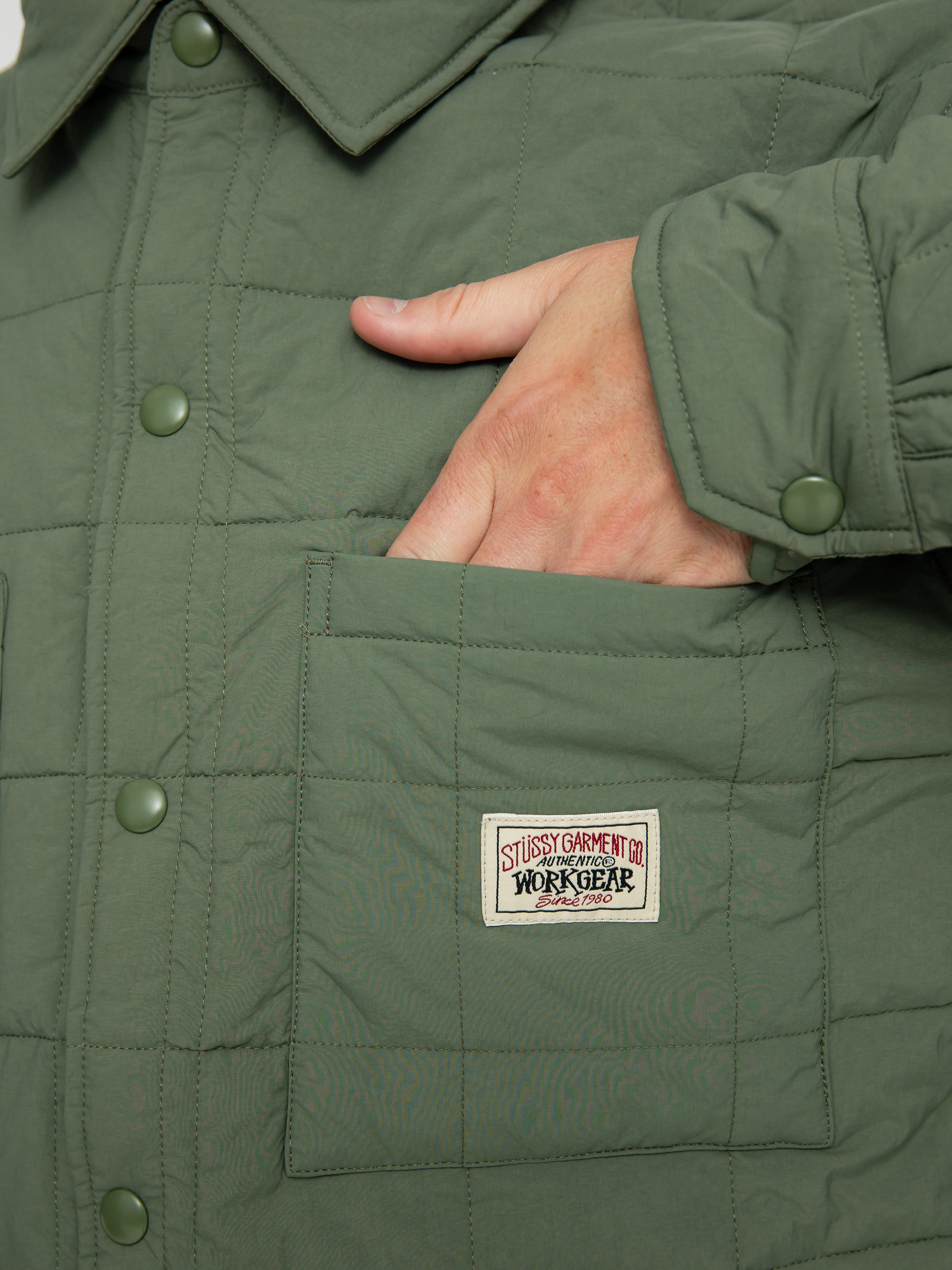 Koszula Stussy Quilted Fatigue (green)