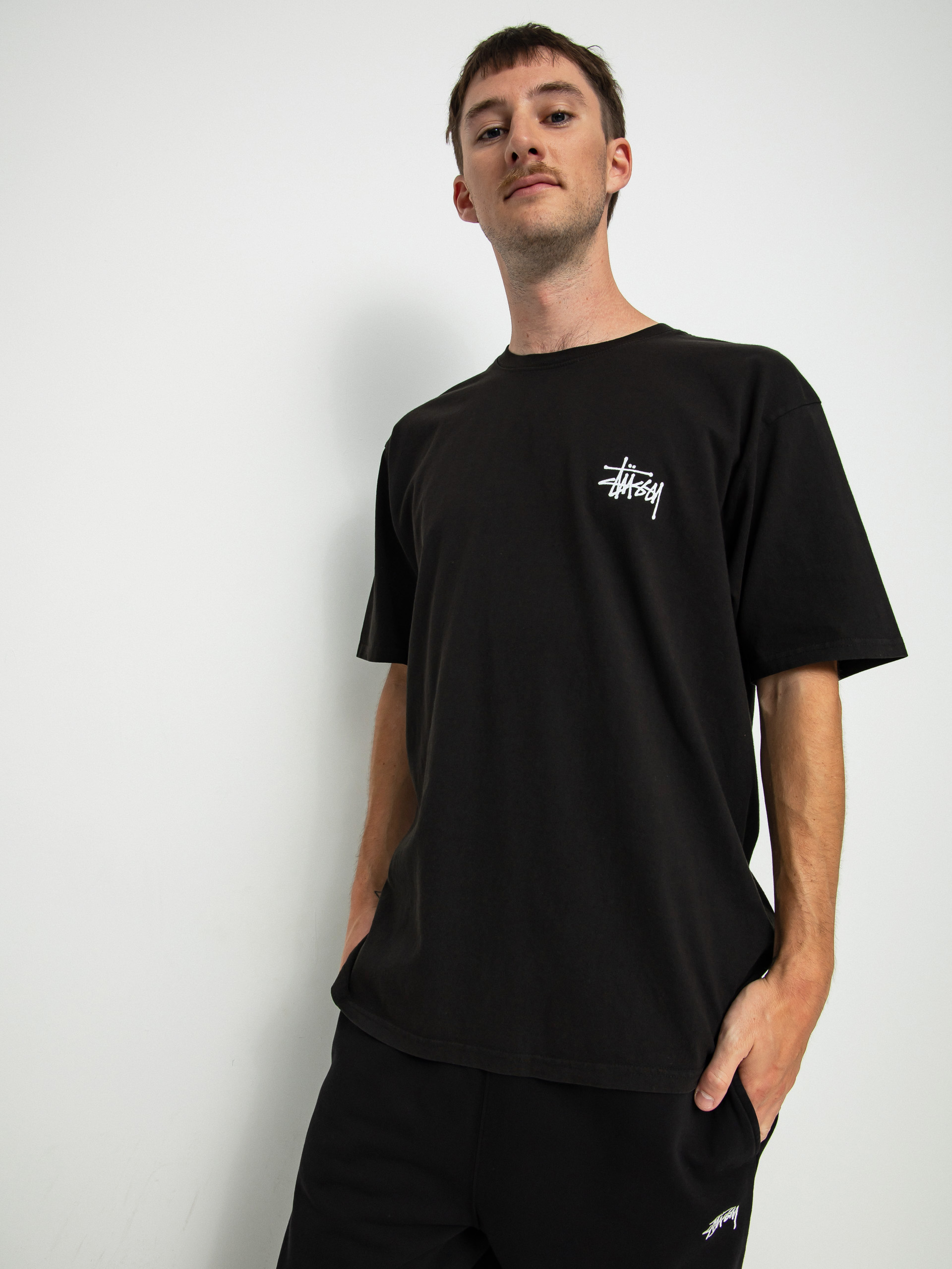 T-shirt Stussy Basic Stussy Pig. Dyed (black)