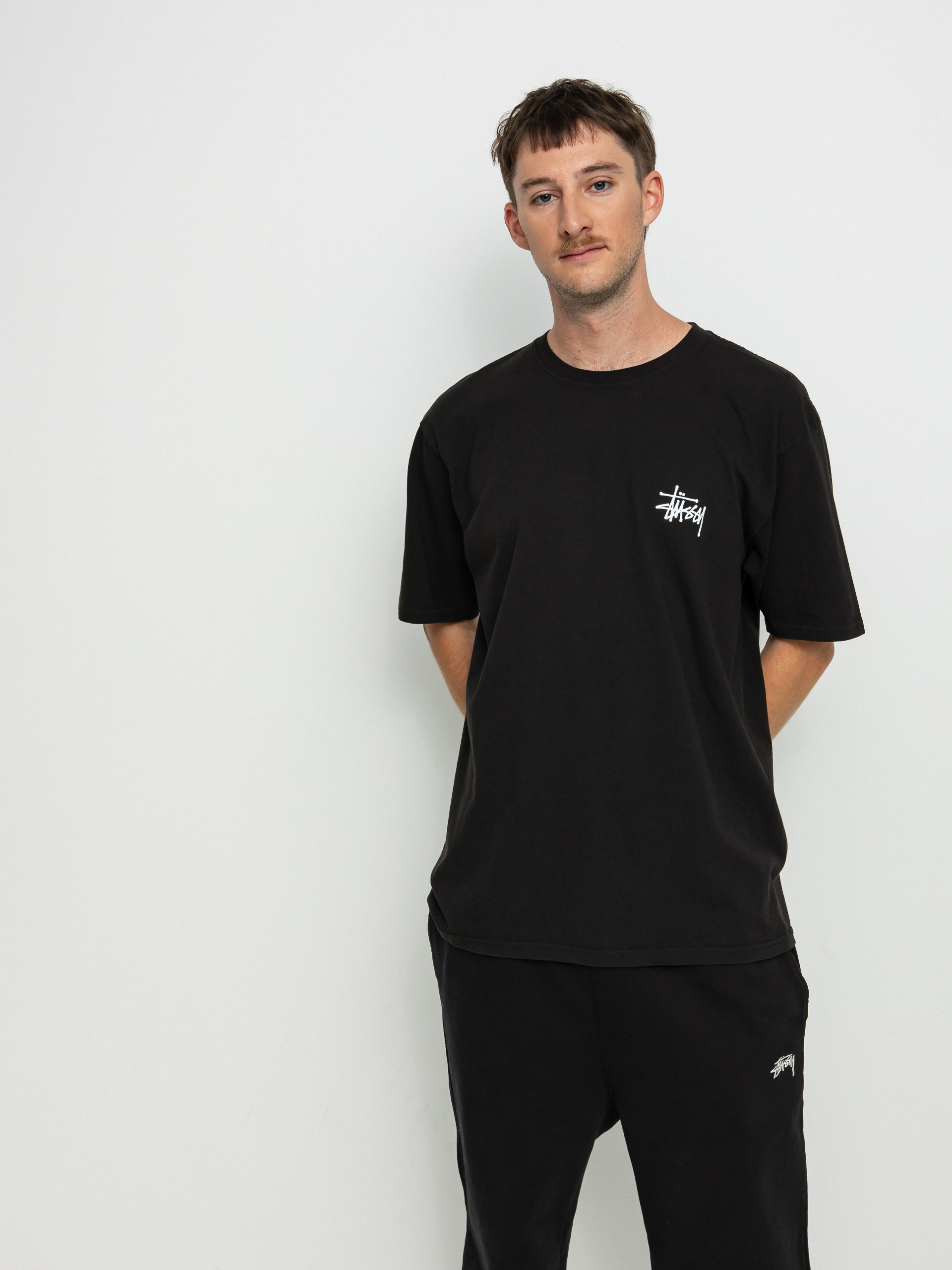 T-shirt Stussy Basic Stussy Pig. Dyed (black)